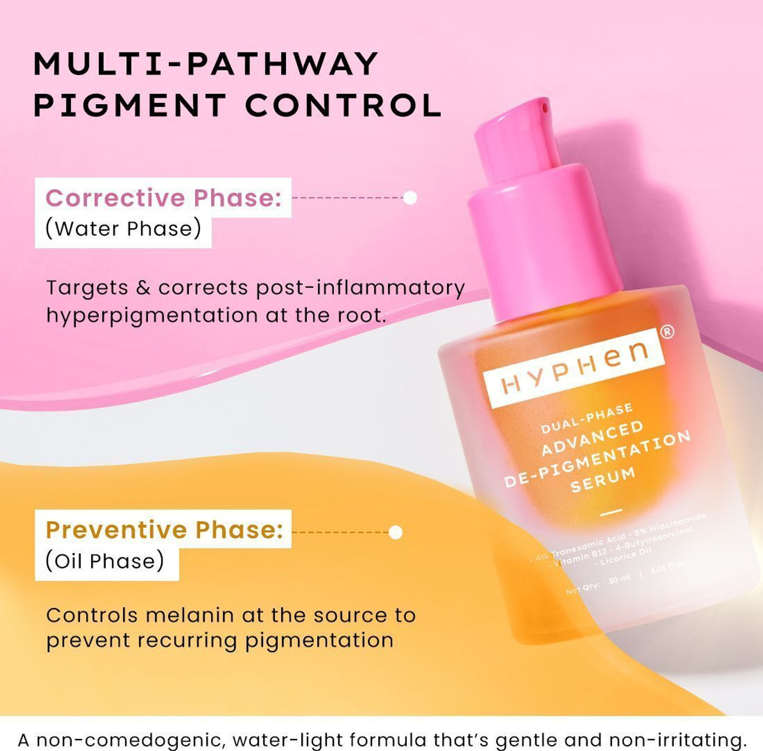 Image of HYPHEN Biphasic Advanced De-Pigmentation Serum | Corrects & Prevents Pigmentation, Dark Spots