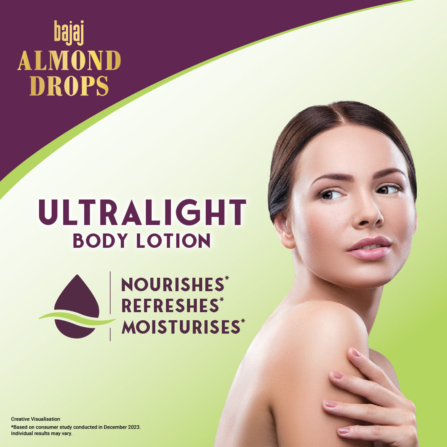 Image of BAJAJ Almond Drops Ultralight Body Lotion, Hydration-Aloe Vera, Almond Oil & Vitamin E