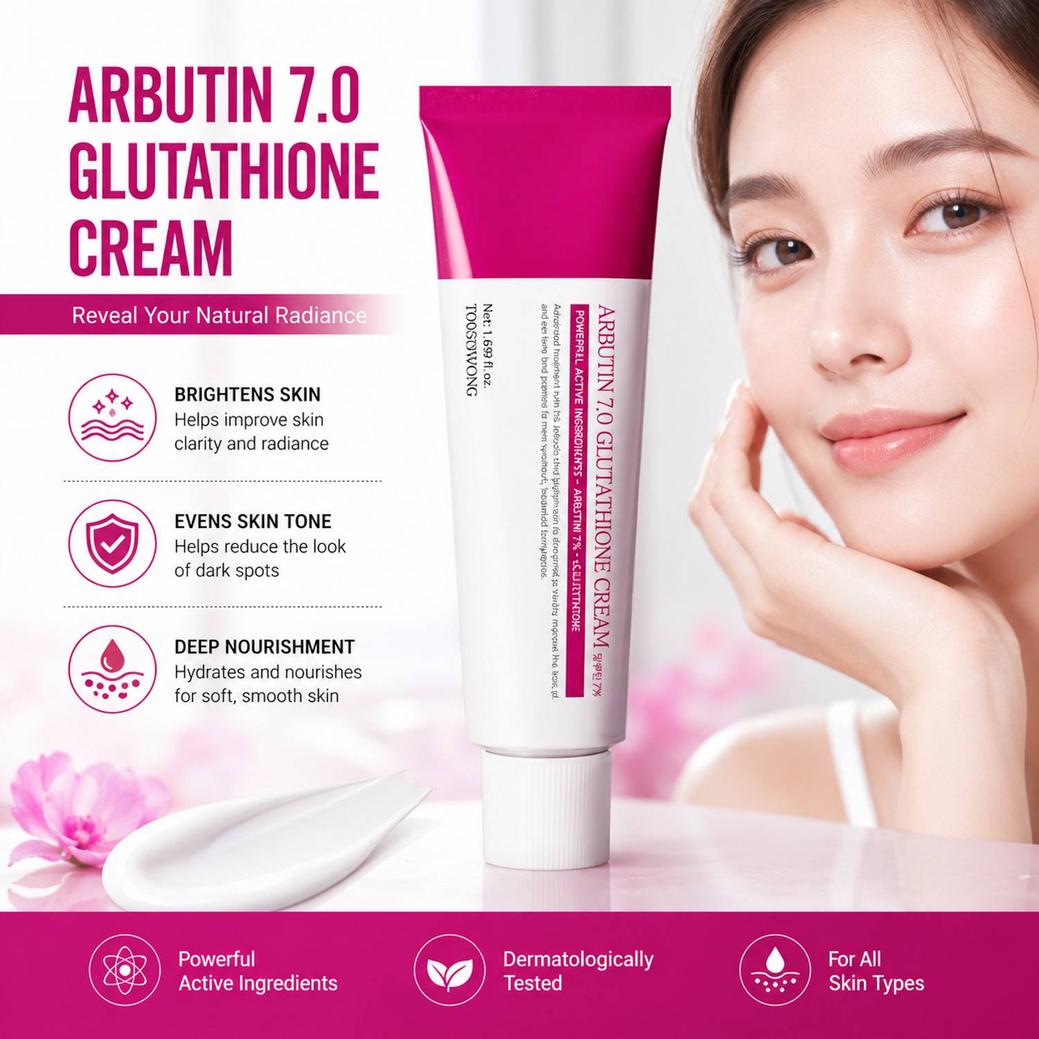arbutin and glutathione cream Alpha ArbutinThese natural plant extracts contain Arbutin (mostly from bearberry [Brightening Cream] Arbutin And Glutathione
