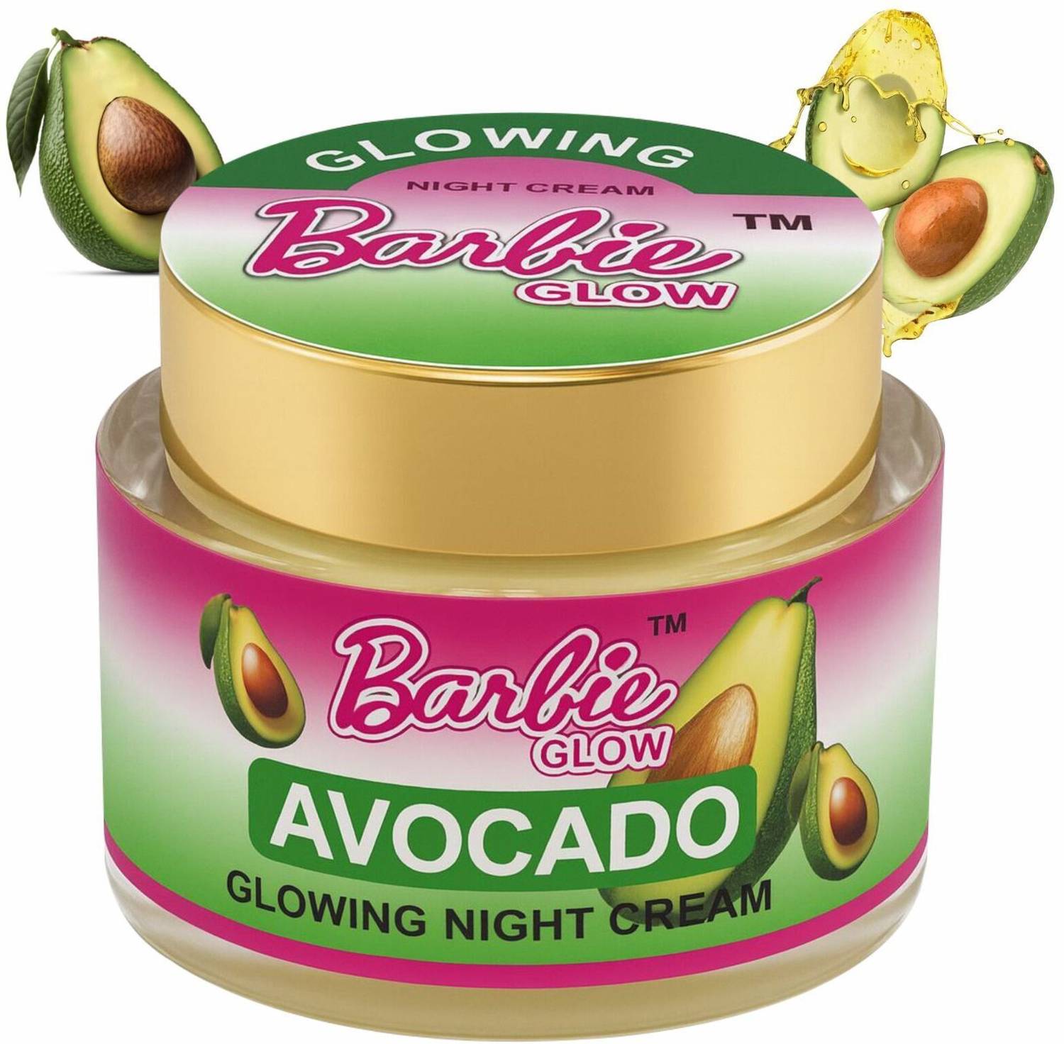 BARBIE GLOW Avocado Glowing Night Cream – Nourishing & Hydrating Skin Brightening Cream