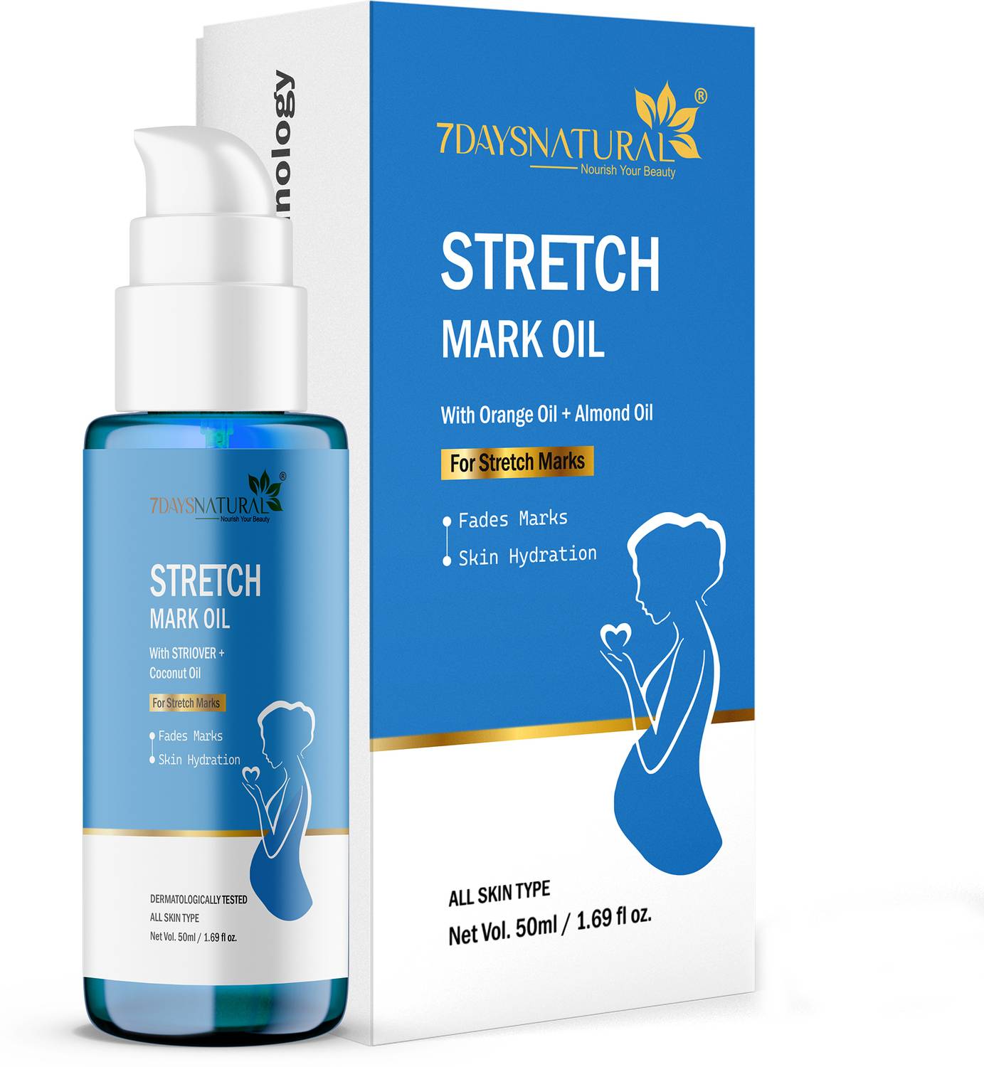 7days natural Stretch Marks Scar Removal oil Body Pigmentation Sacar DARK SPOT Removal Oil