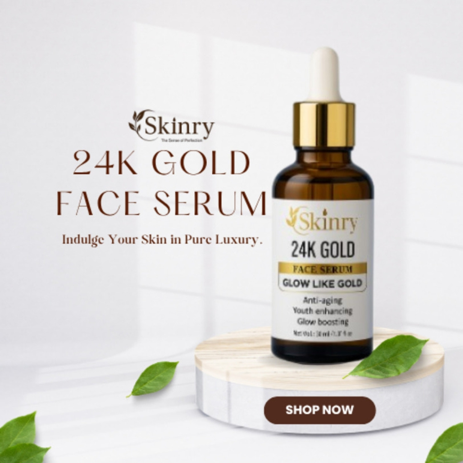 Image of SKINRY 24K Gold Face Serum for Glowing & Radiant Skin | Reduces Fine Lines, Brightens Skin Tone | Lightweight, Non-Sticky & Fast Absorbing | For Women & Men