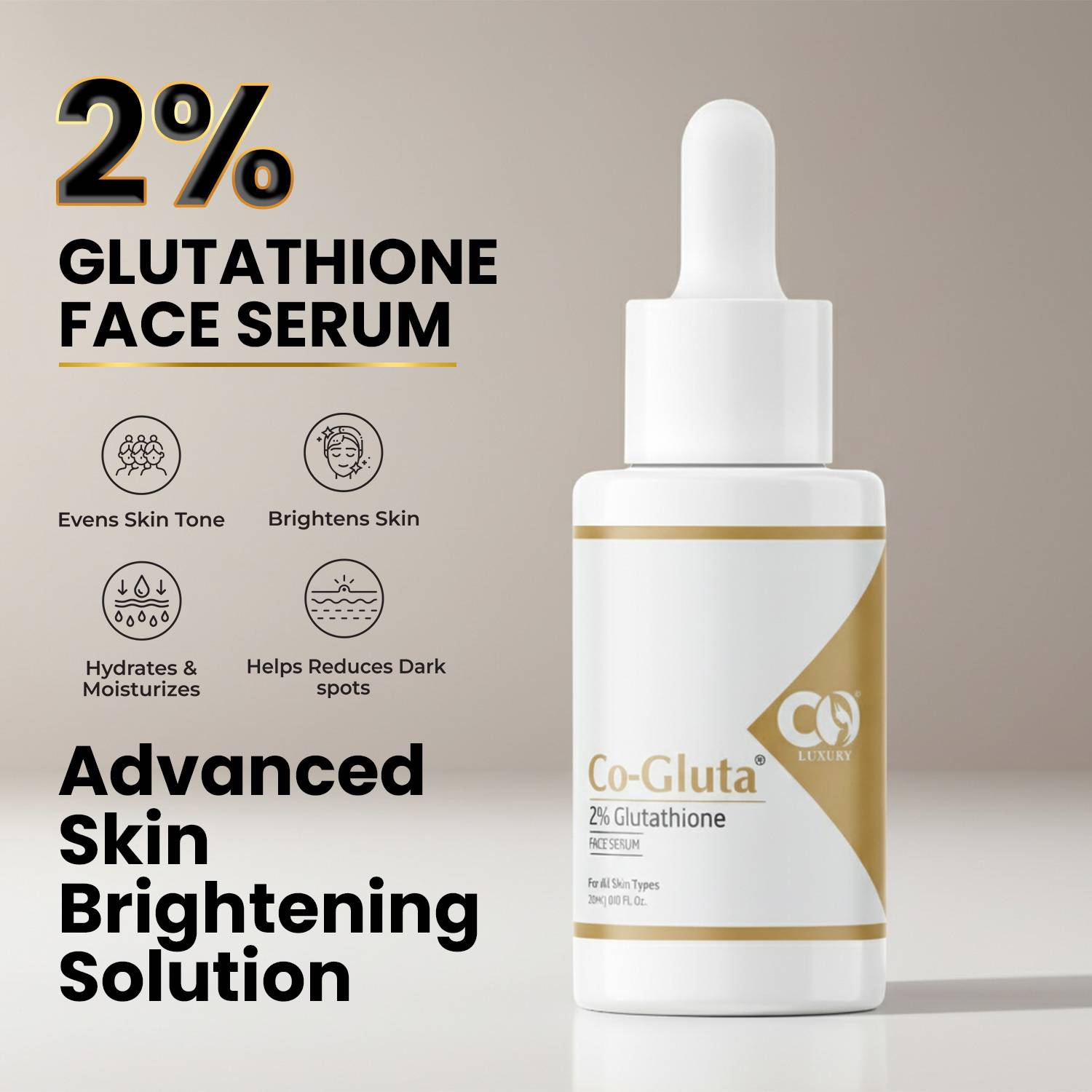 2 glutathione face serum Co Luxury 2% Glutathione Face Serum with Vitamin C & Niacinamide | Skin Brightening & Anti-Aging Price in India