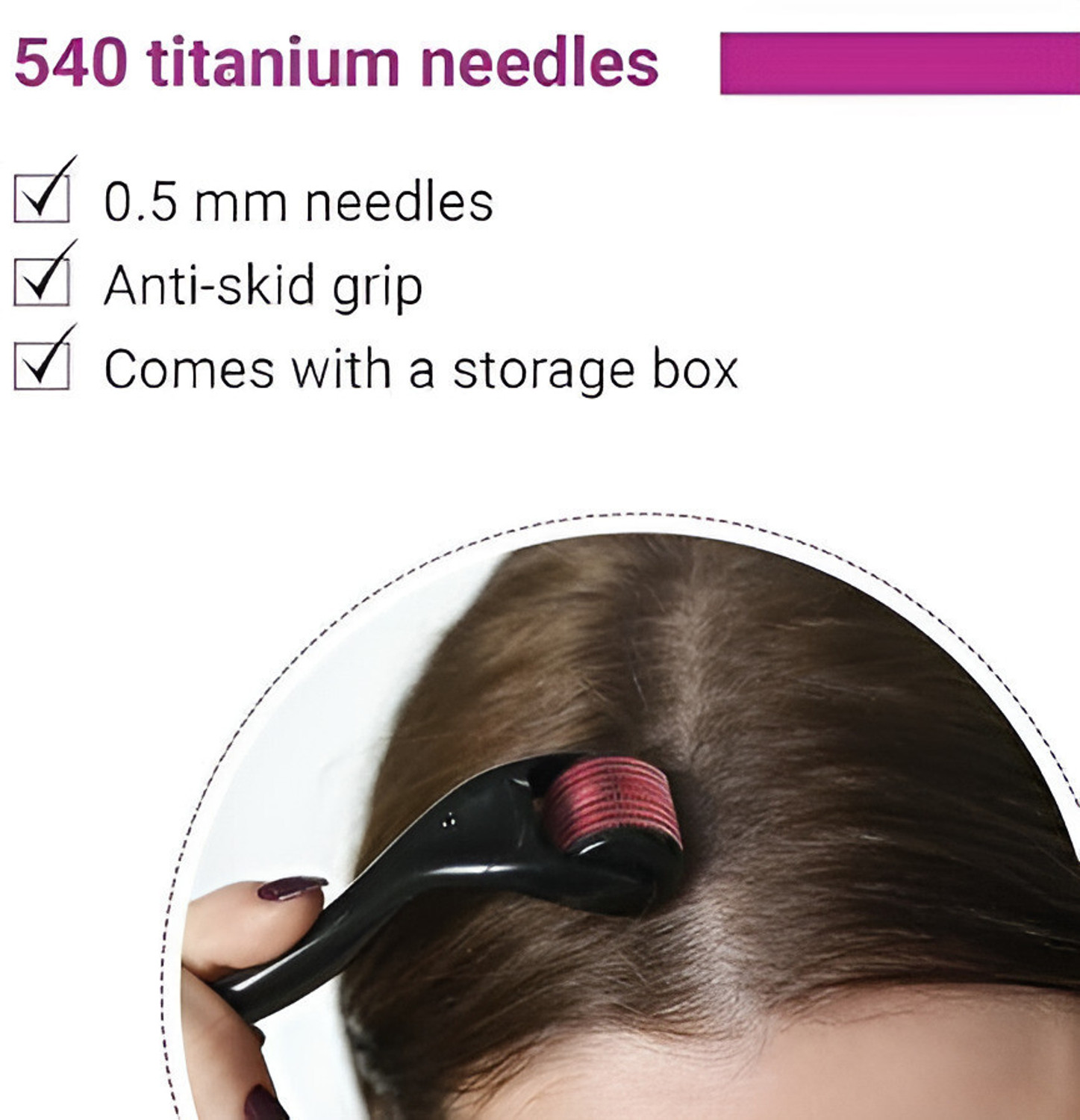 Image of Etezaxist derma roller 0.5mm for face | Titanium Derma Roller For Anti-aging, Anti-wrinkle, Acne Scar Removal
