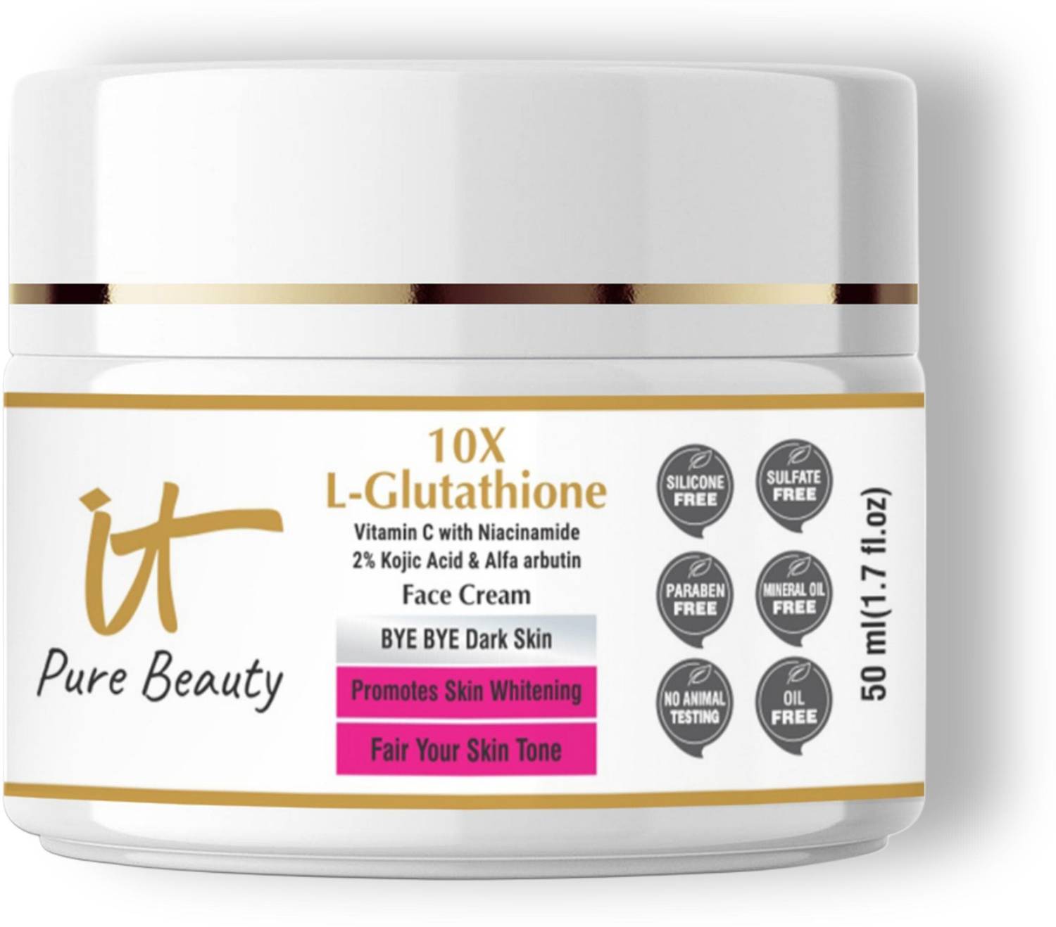 pure glutathione cream IT Beauty 10x L-Glutathione Face For Skin Brightening & Scar Removal Anti-aging serum