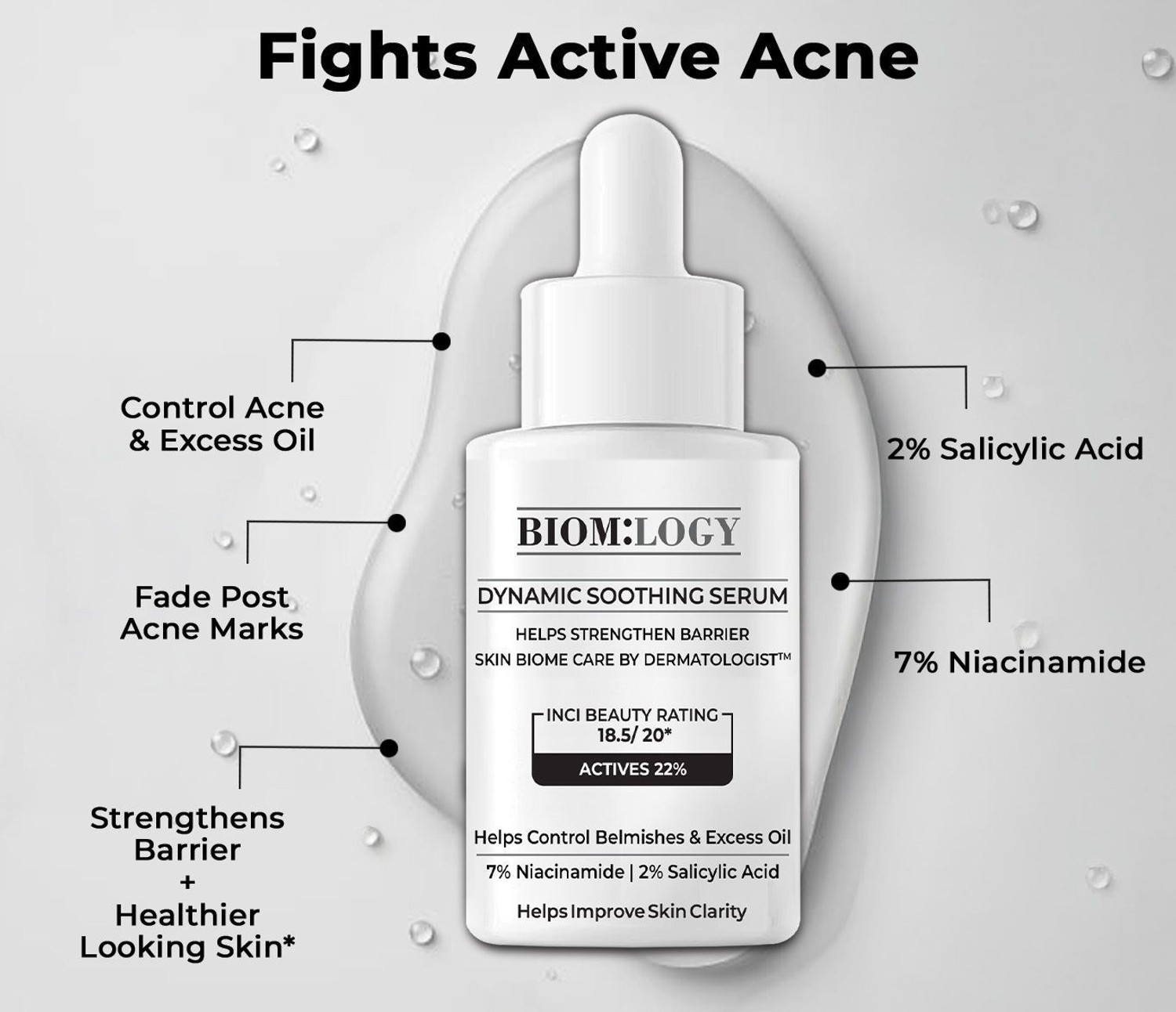 Image of Biomlogy Anti Acne Serum 2% Salicylic Acid 7% Niacinamide, Ceramide Controls Excess Oil