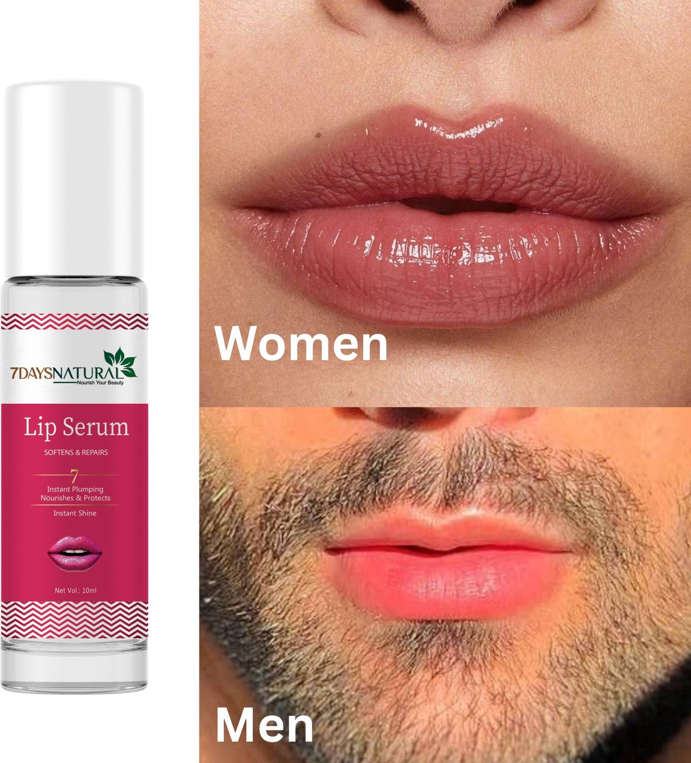 7days natural Perfection Lip Serum Oil for Smooth Hydrated Lips and Natural Volume