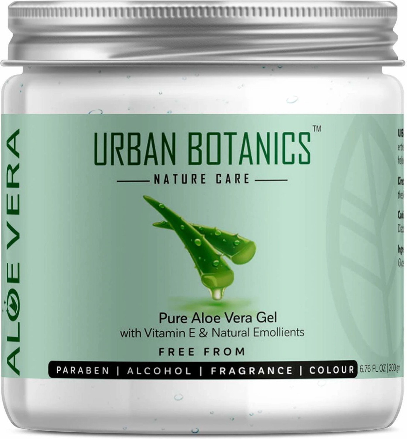 Image of UrbanBotanics Urban Botanics UrbanBotanics Pure Aloe Vera Skin /Hair Gel With Vitamin E & Natural Emollients (Paraben Free), 200g (Pack of 3) (600 g)
