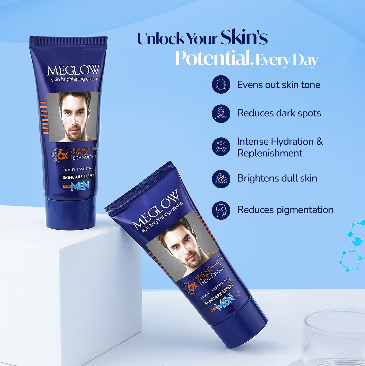 Image of meglow Skin Brightening Cream with Glycolic & Kojic Acid � Dark Spots Removal