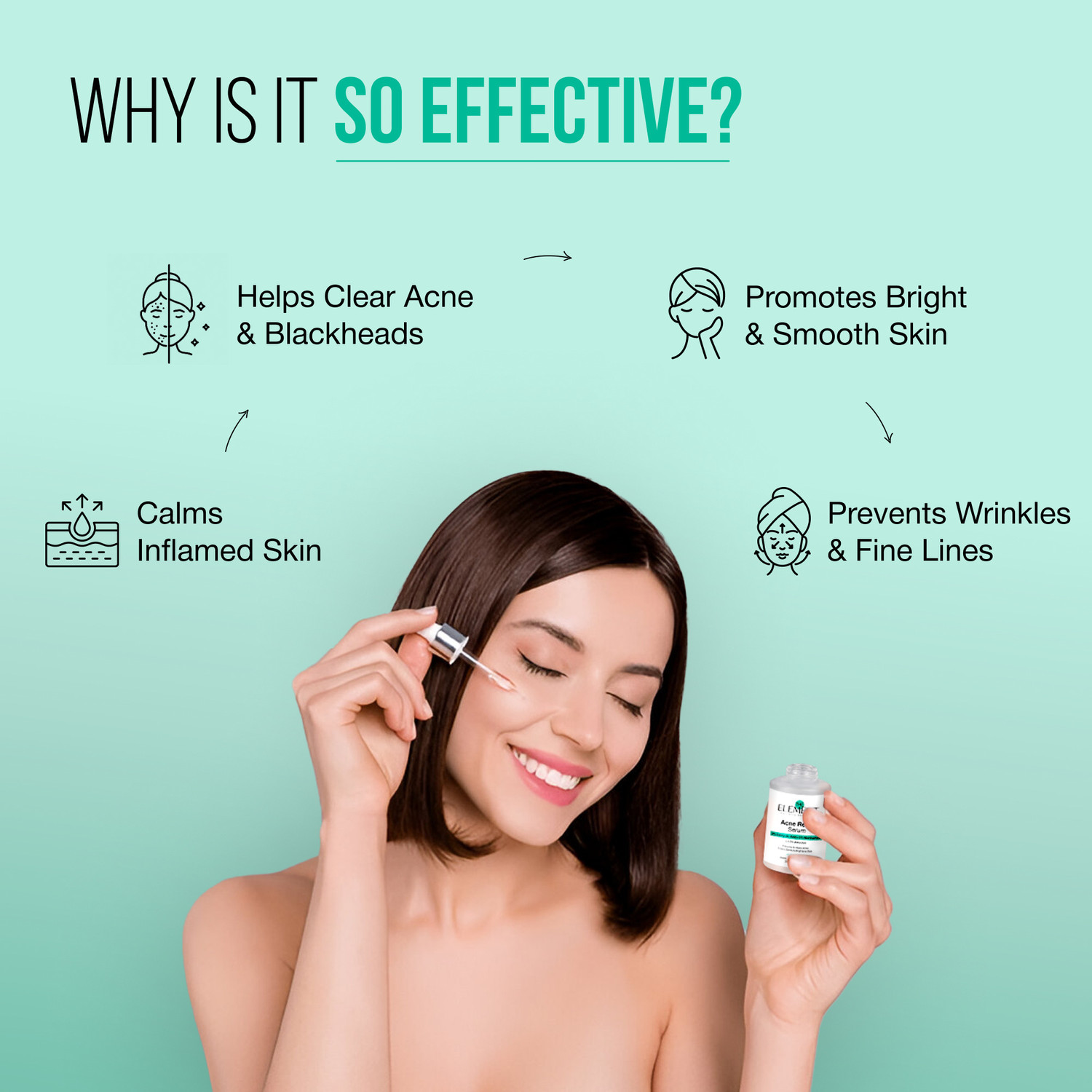 Image of the element 2% Salicylic Acid Serum with 5% Niacinamide & 0.5% Bakuchiol | Acne Relief, Oil Control, Pore Minimizing, Anti Acne Face Serum for Oily Skin, Pimples & Acne Scars