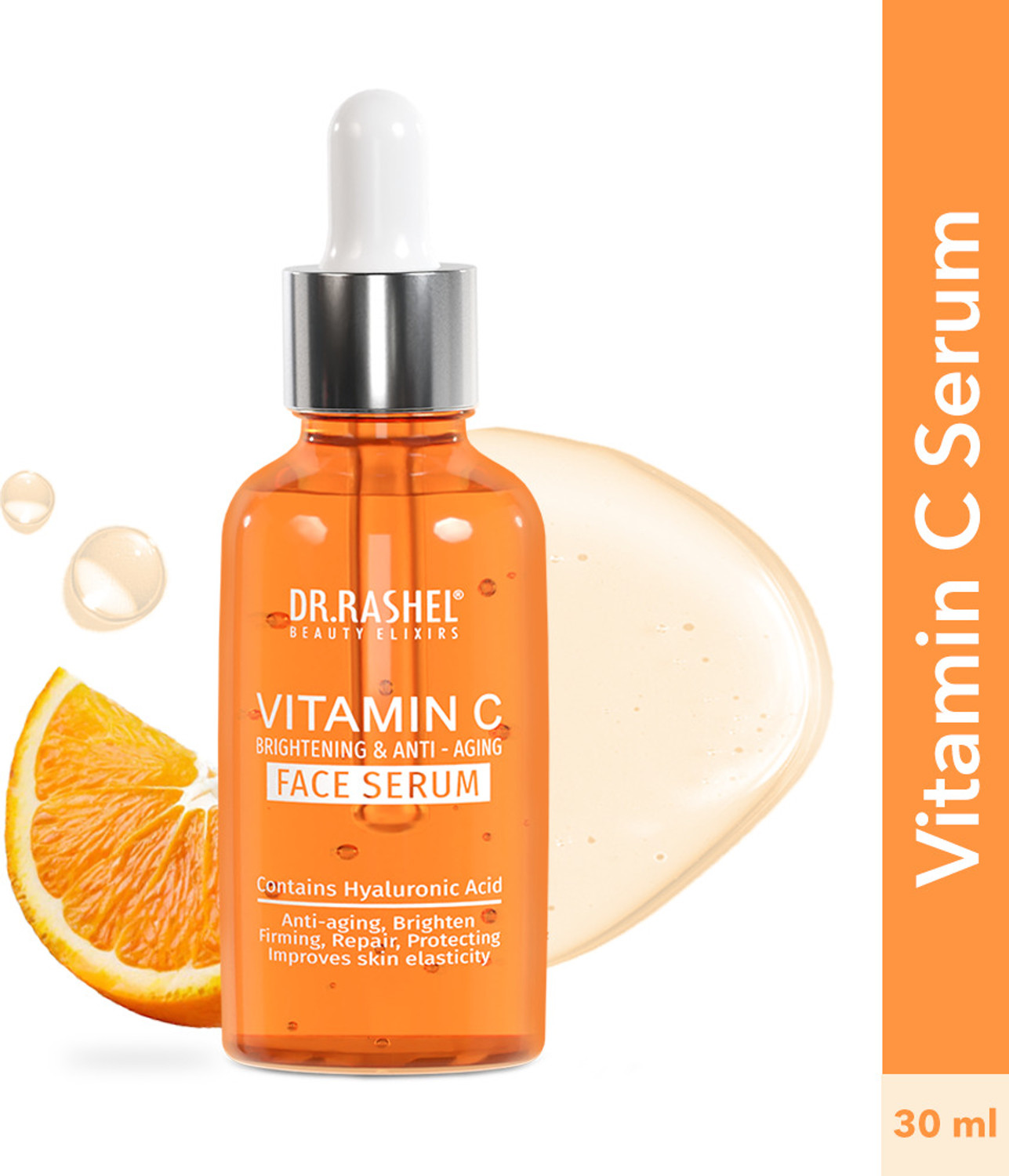 Image of DR.RASHEL Vitamin C Face Serum with Hyaluronic Acid for Glowing Skin & Dark Spots