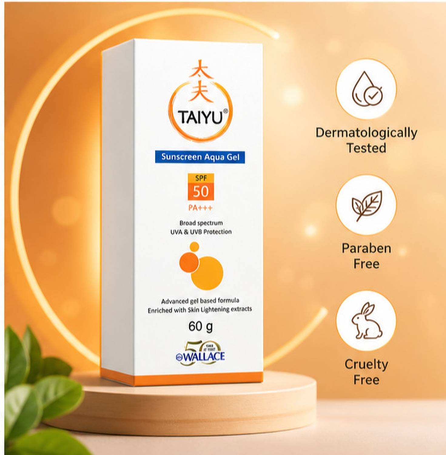 Wallace Taiyu Sunscreen SPF 50+++ Aqua Gel - Image 1