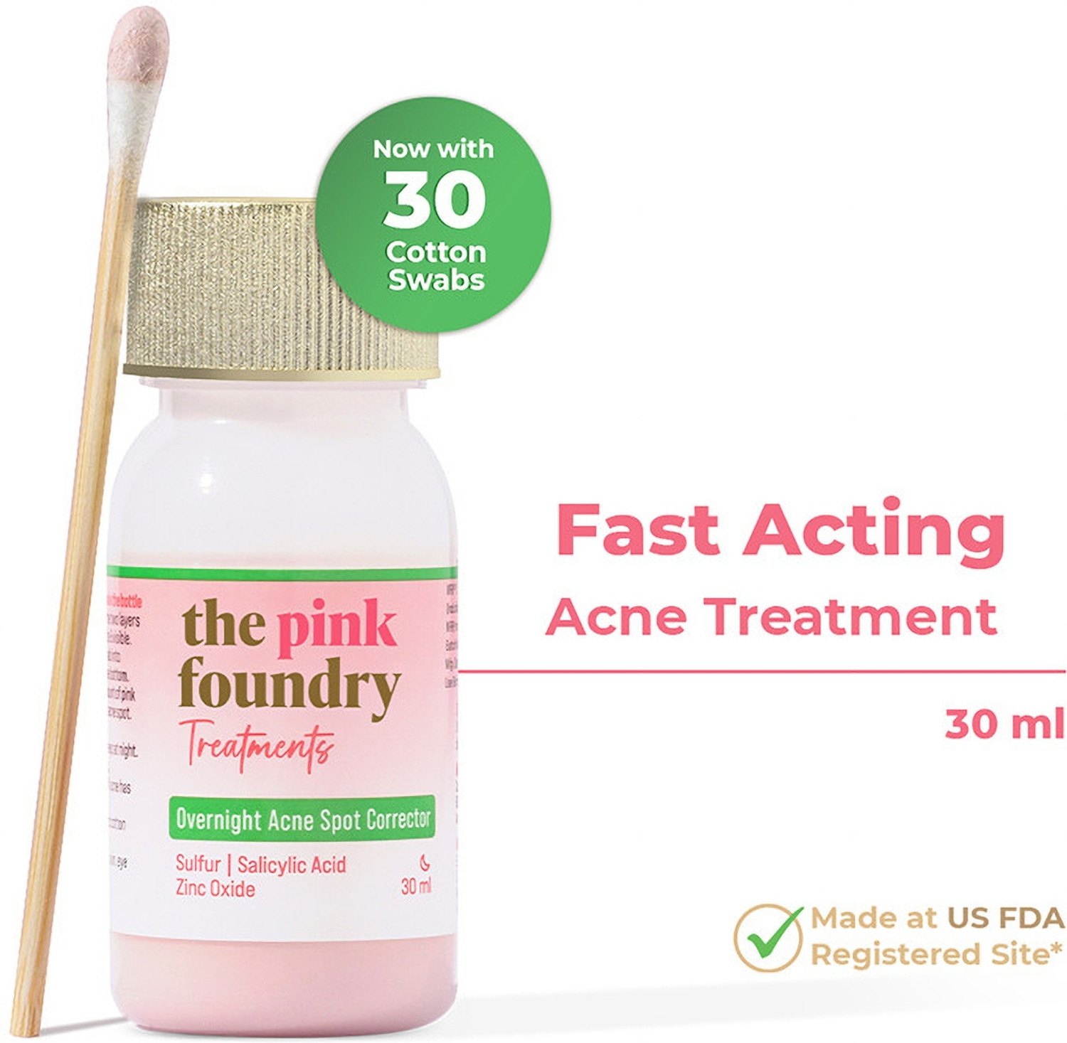 The Pink Foundry Acne Spot Corrector with Salicylic Acid for Reducing Active Acne Overnight