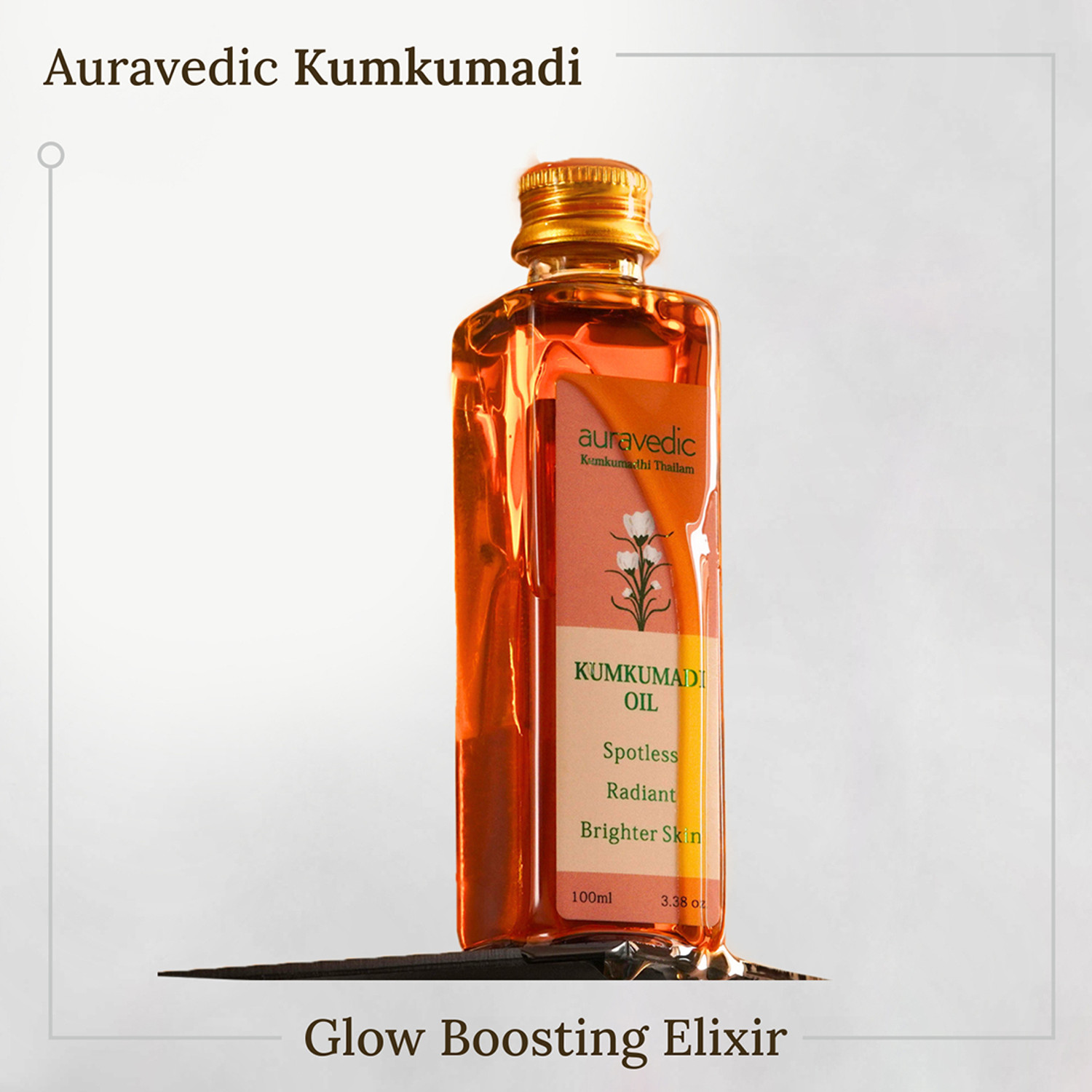 Image of AURAVEDIC Kumkumadi oil for glowing skin Paraben free men women 100ml