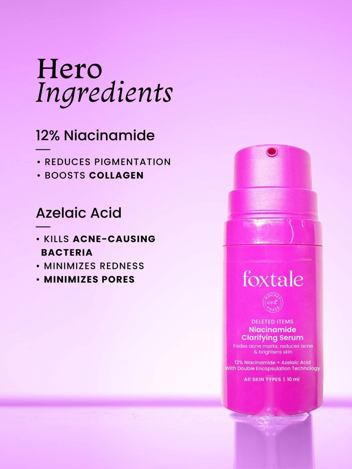 Image of Foxtale Foxtale 12% Niacinamide Serum with Azelaic Acid|Reduce acne, marks in 14 days
