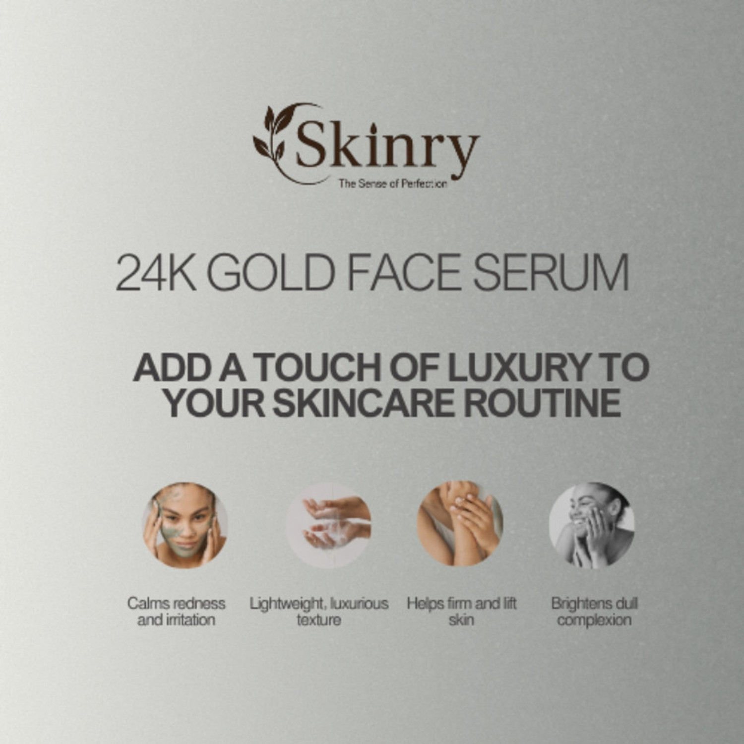 Image of SKINRY 24K Gold Face Serum for Glowing & Radiant Skin | Reduces Fine Lines, Brightens Skin Tone | Lightweight, Non-Sticky & Fast Absorbing | For Women & Men