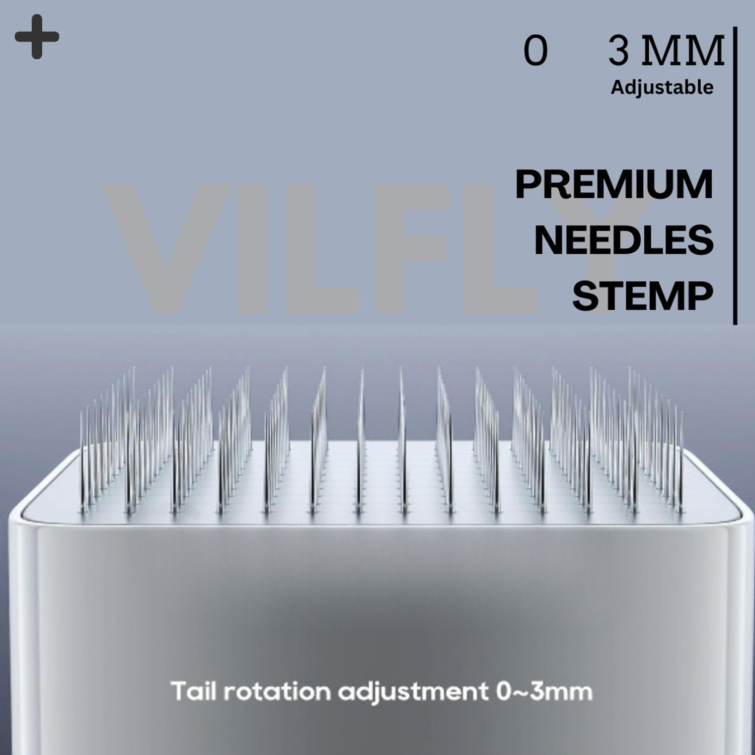 Image of VILFLY Premium adjustable Derma Stamp 0~3mm 140 Microneedles- for Hair & Skin care , Beard growth,