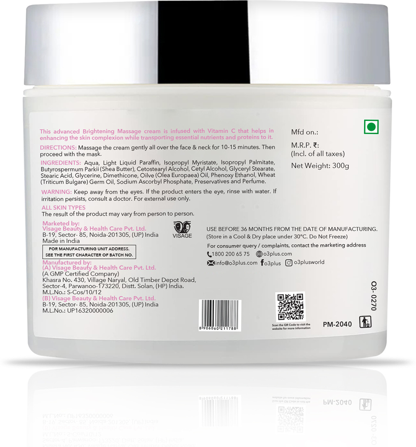 Image of O3+ BRIGHTENING MASSAGE CREAM SALON FAVOURITE