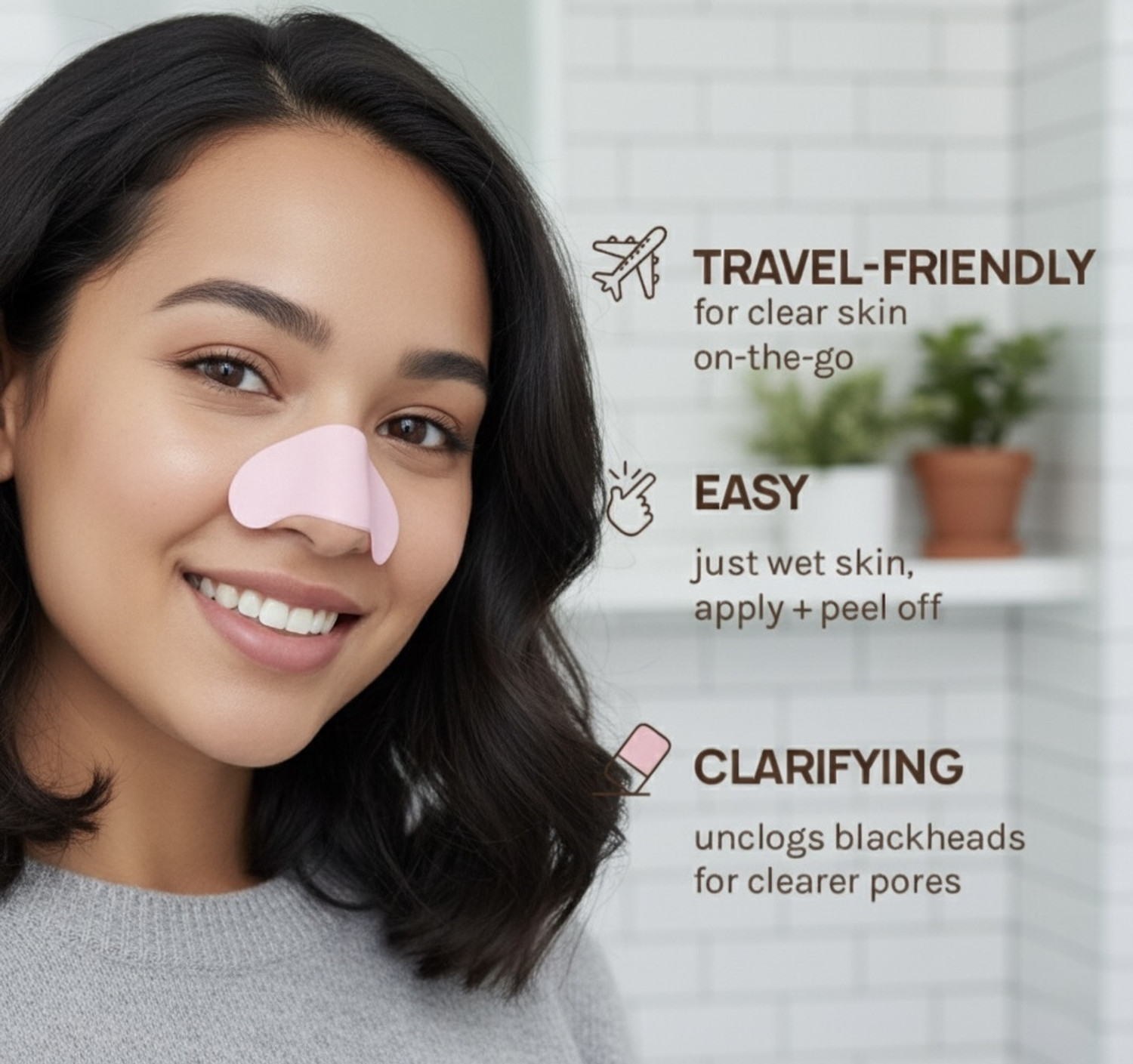 Image of Kruox Strawberry 10 Nose Strips and 10 Wet Wipes Blackhead & Whitehead remover Strip Strips (10 Strips)
