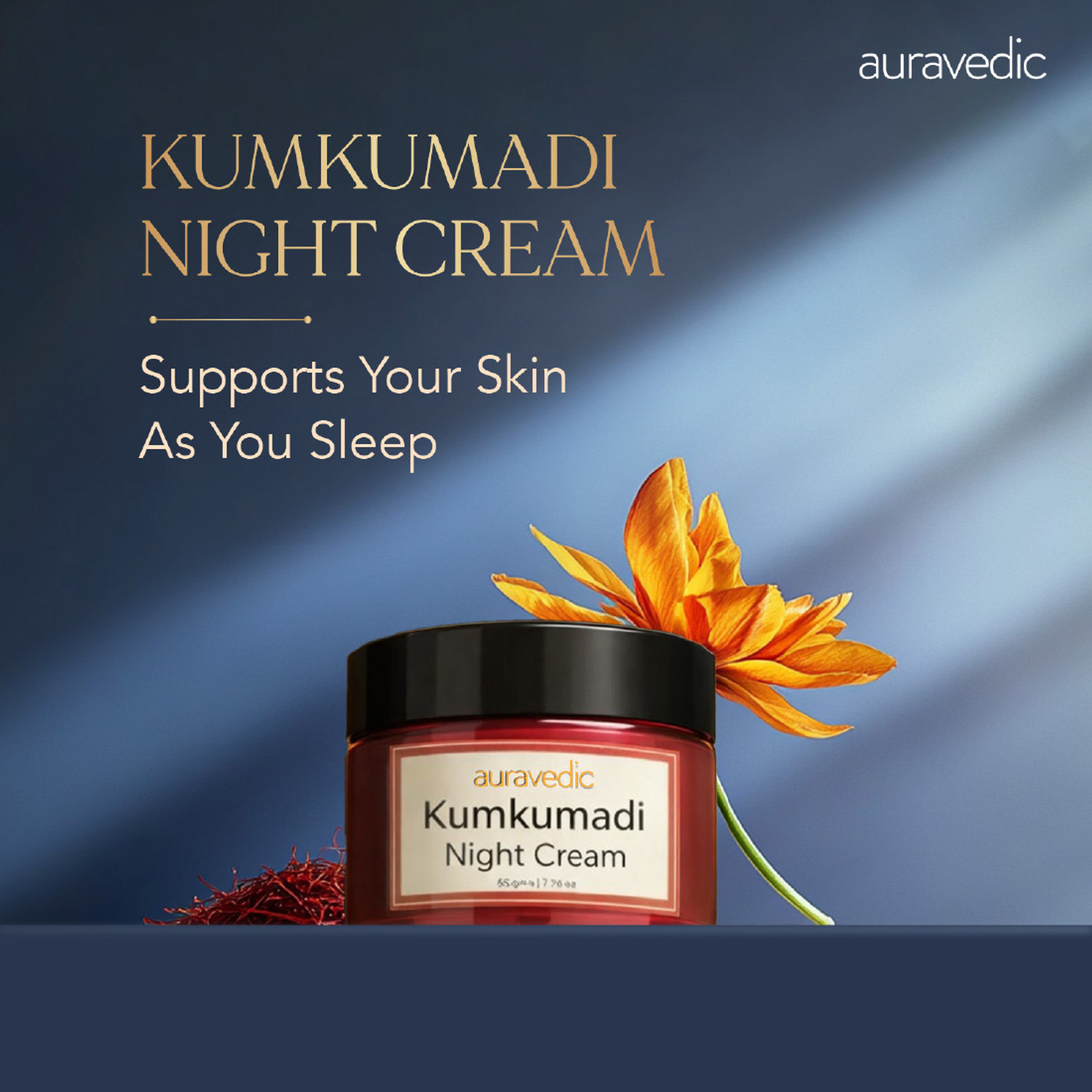 Image of AURAVEDIC Kumkumadhi Retinol Night Cream With Kumkumadi Face Oil