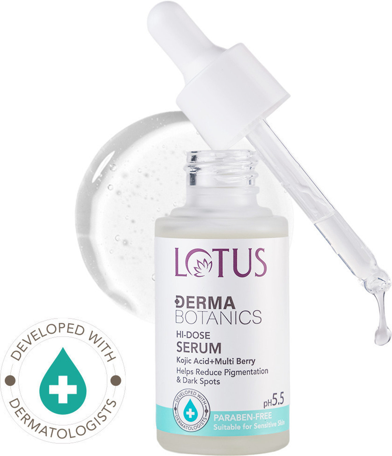 Image of LOTUS DERMA BOTANICS Hi-Dose Serum Kojic Acid + Multi Berry | Reduce Pigmentation |For Sensitive skin