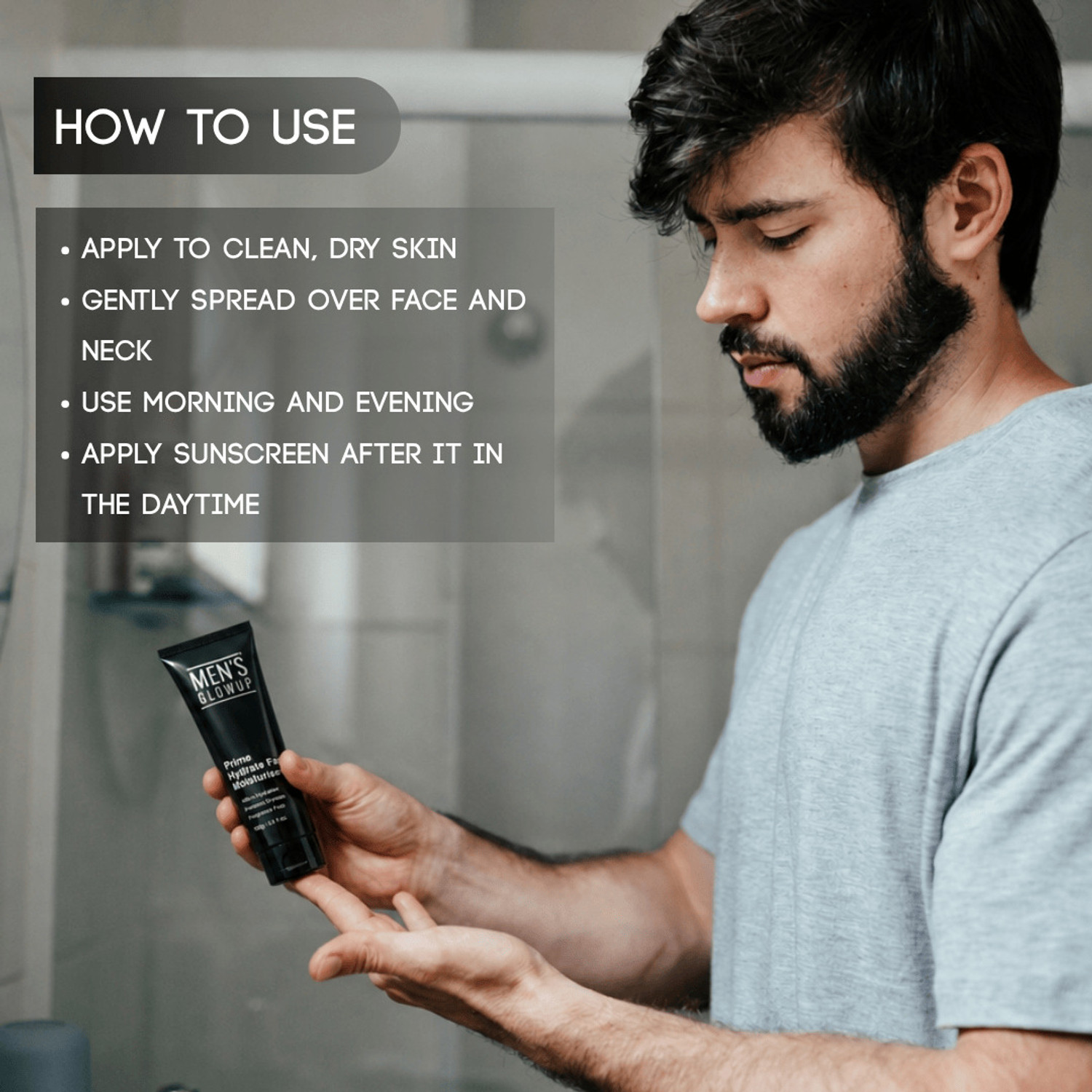Image of Men's Glow Up Prime Hydrate Face Moisturizer | Fragrance-Free | 48Hrs Hydration (100 g)