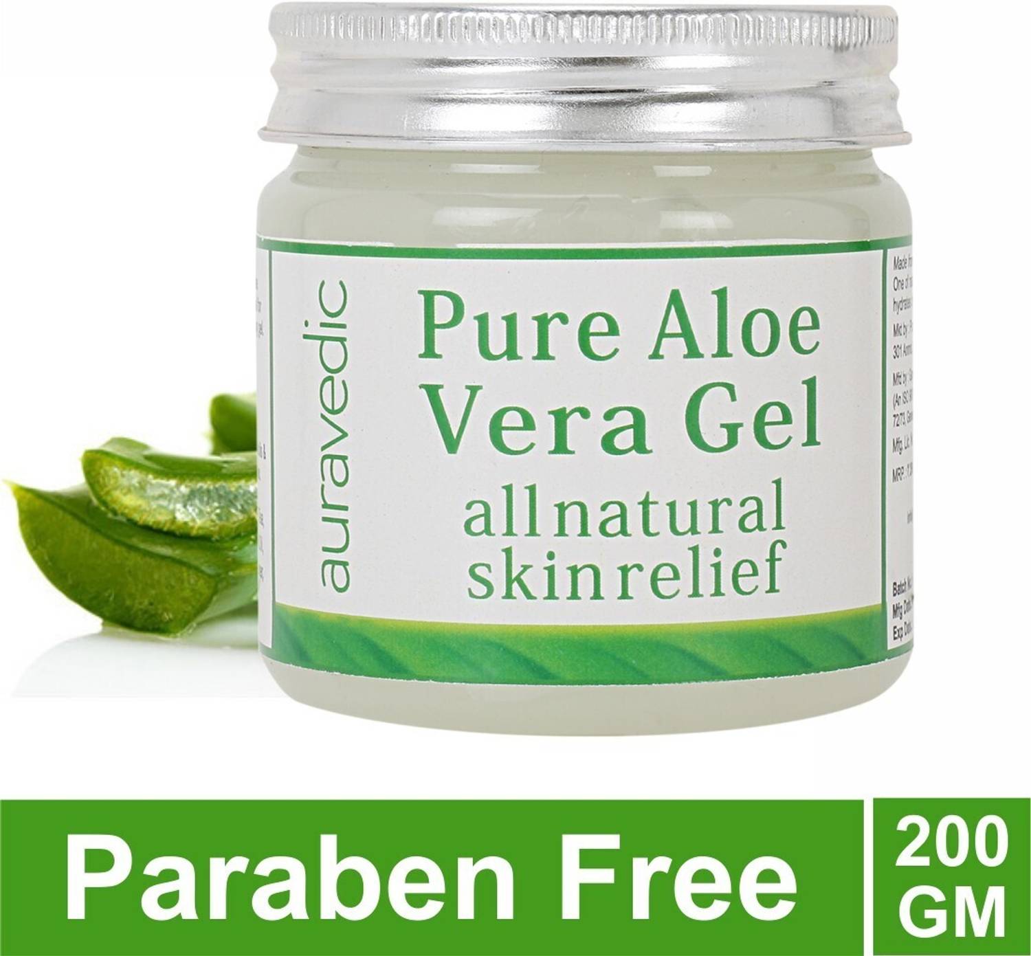 AURAVEDIC Pure Aloe Vera Gel for Face / Hair Gel with Green Tea/ Natural De tan Gel