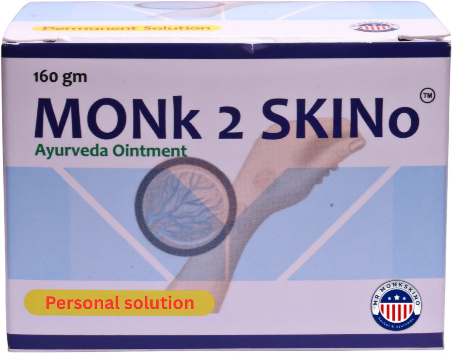MONk 2 SKINo malam Ayurvedic (Cream) 160g for Ringworm, & Skin recovery