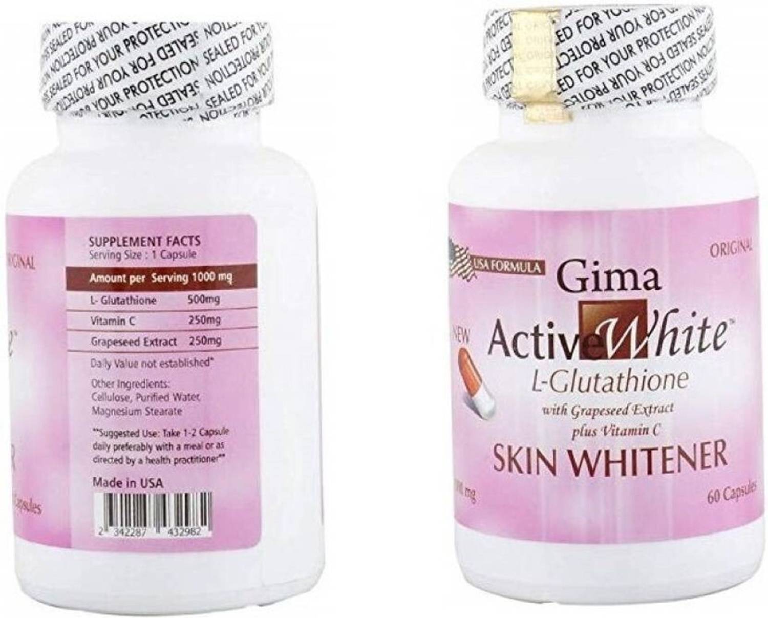 active white l glutathione capsule review Active White skin whitening Capsules Skin Farness capsules for Men and Women (60 g)