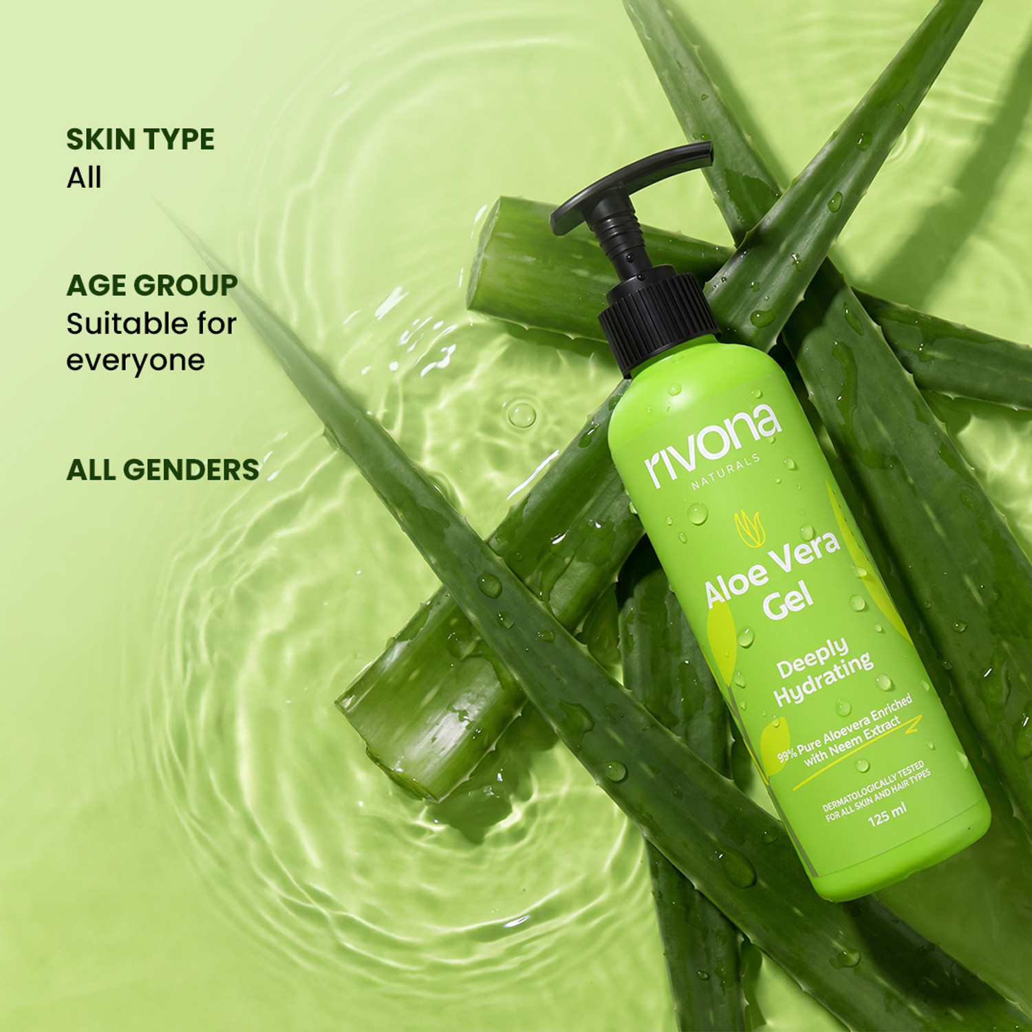 Image of RIVONA NATURALS 99% Pure & Organic Soothing Aloe Vera Gel For Face Multipurpose Beauty Gel
