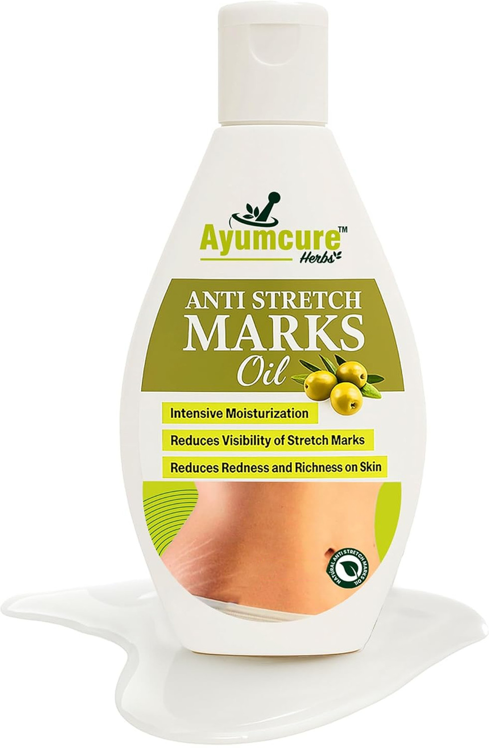 Image of Ayumcure Stretch Mark Removal & Prevention Oil for women | Improves Skin Texture & Tone