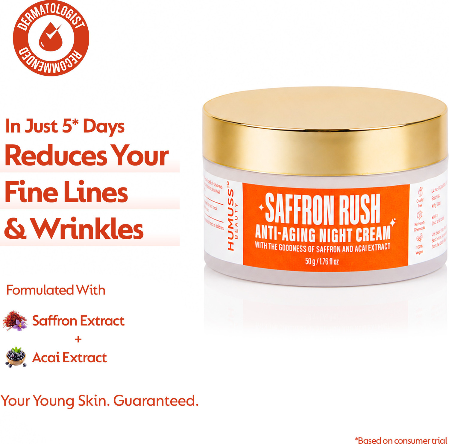 Humuss Beauty Anti-Aging Formula | Saffron, Acai & Aloe Vera Extracts