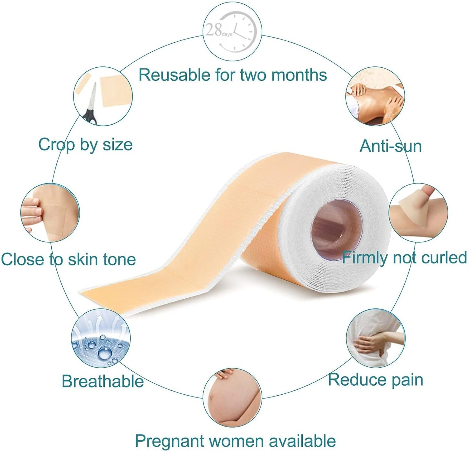 Image of SHNMN Silicone Gel Scar Sheet Acne Stretch Mark Removal Transparent Medical Tape