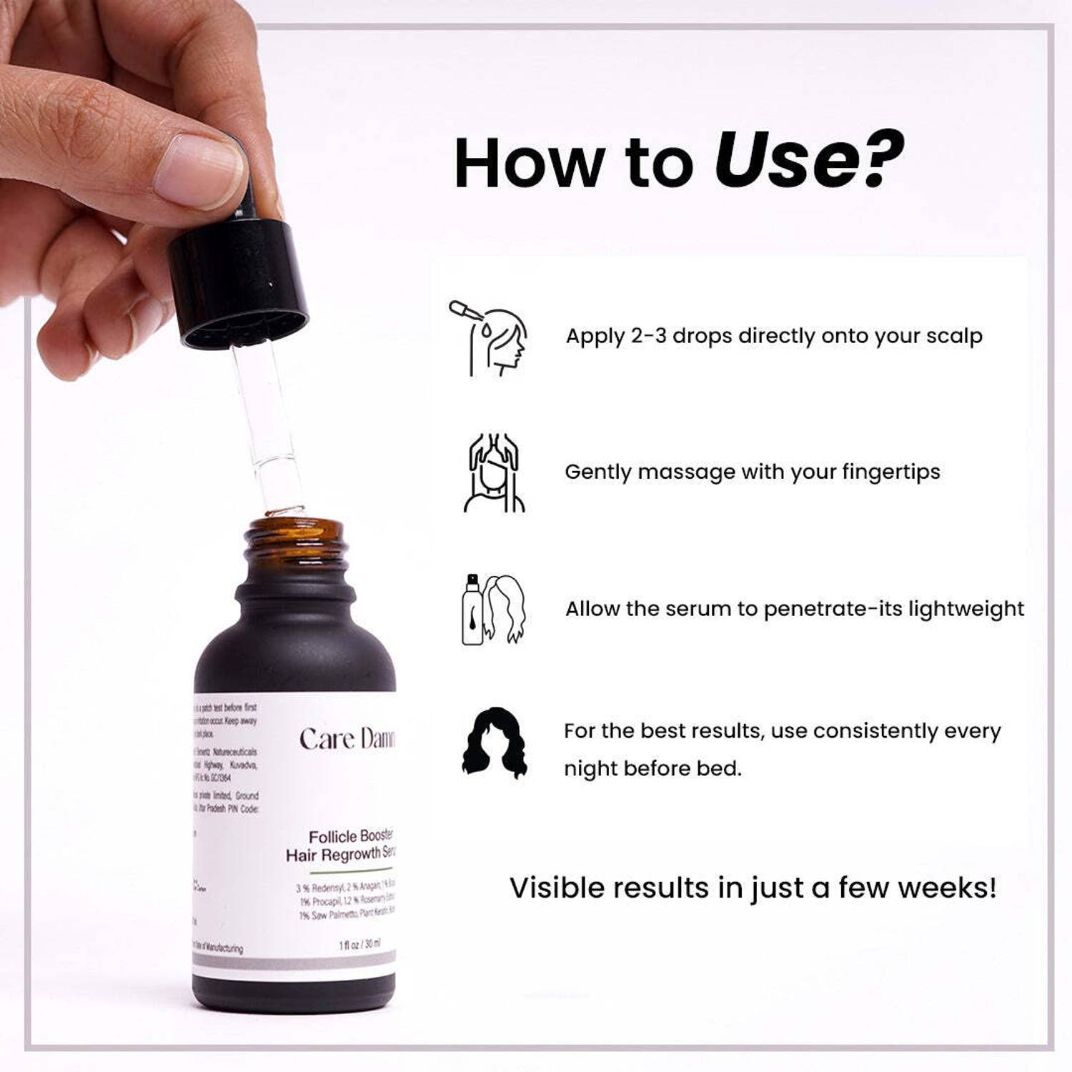 CARE Follicle Booster Hair Serum with Rice Water, Biotin, Rosemary - Image 3