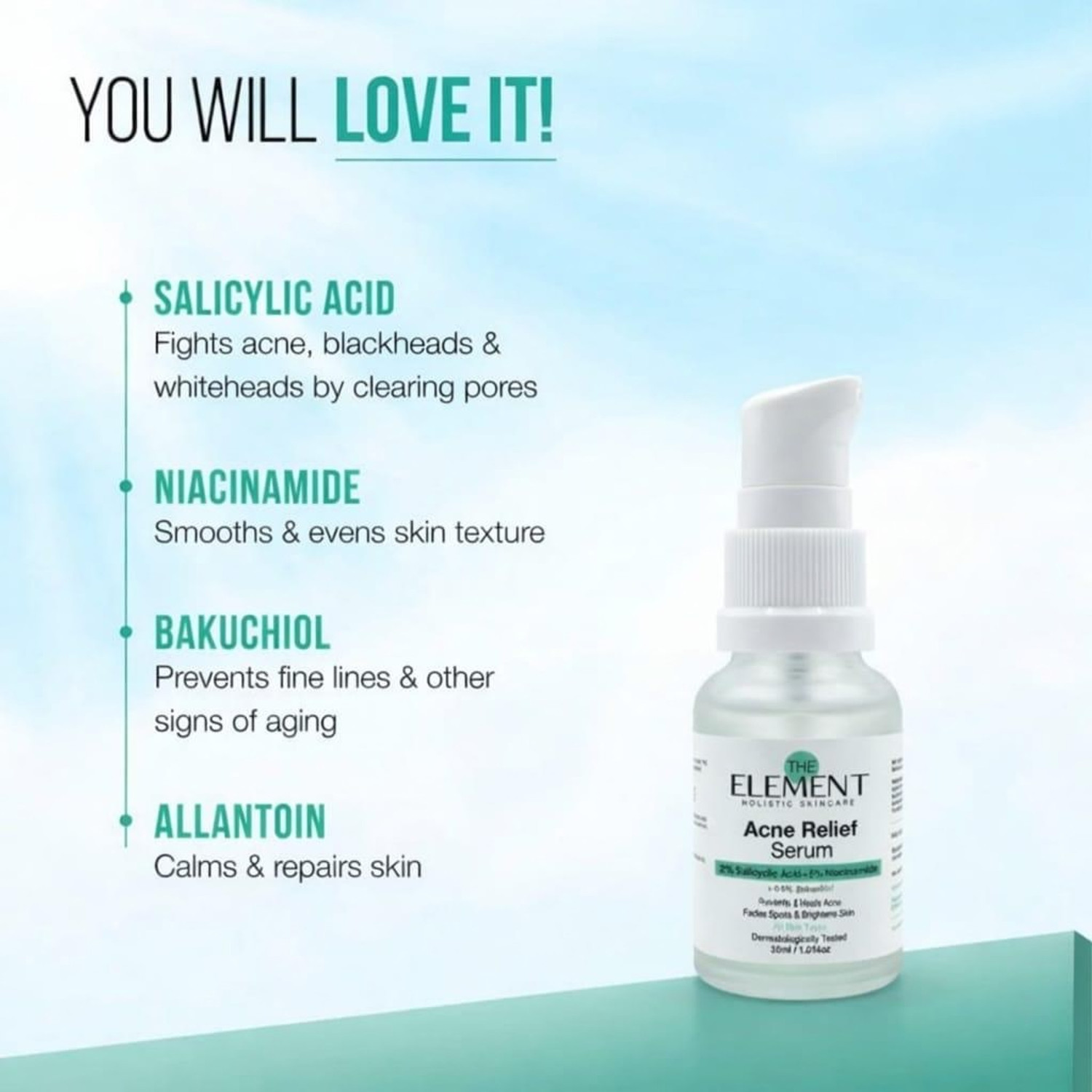 Image of the element 2% Salicylic Acid Serum with 5% Niacinamide & 0.5% Bakuchiol | Acne Relief, Oil Control, Pore Minimizing, Anti Acne Face Serum for Oily Skin, Pimples & Acne Scars