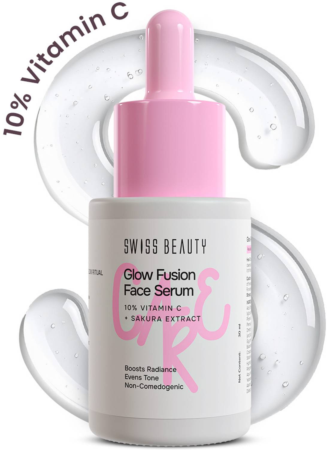 SWISS BEAUTY Glow Fusion Face Serum - 10% Vitamin C & Sakura Extr