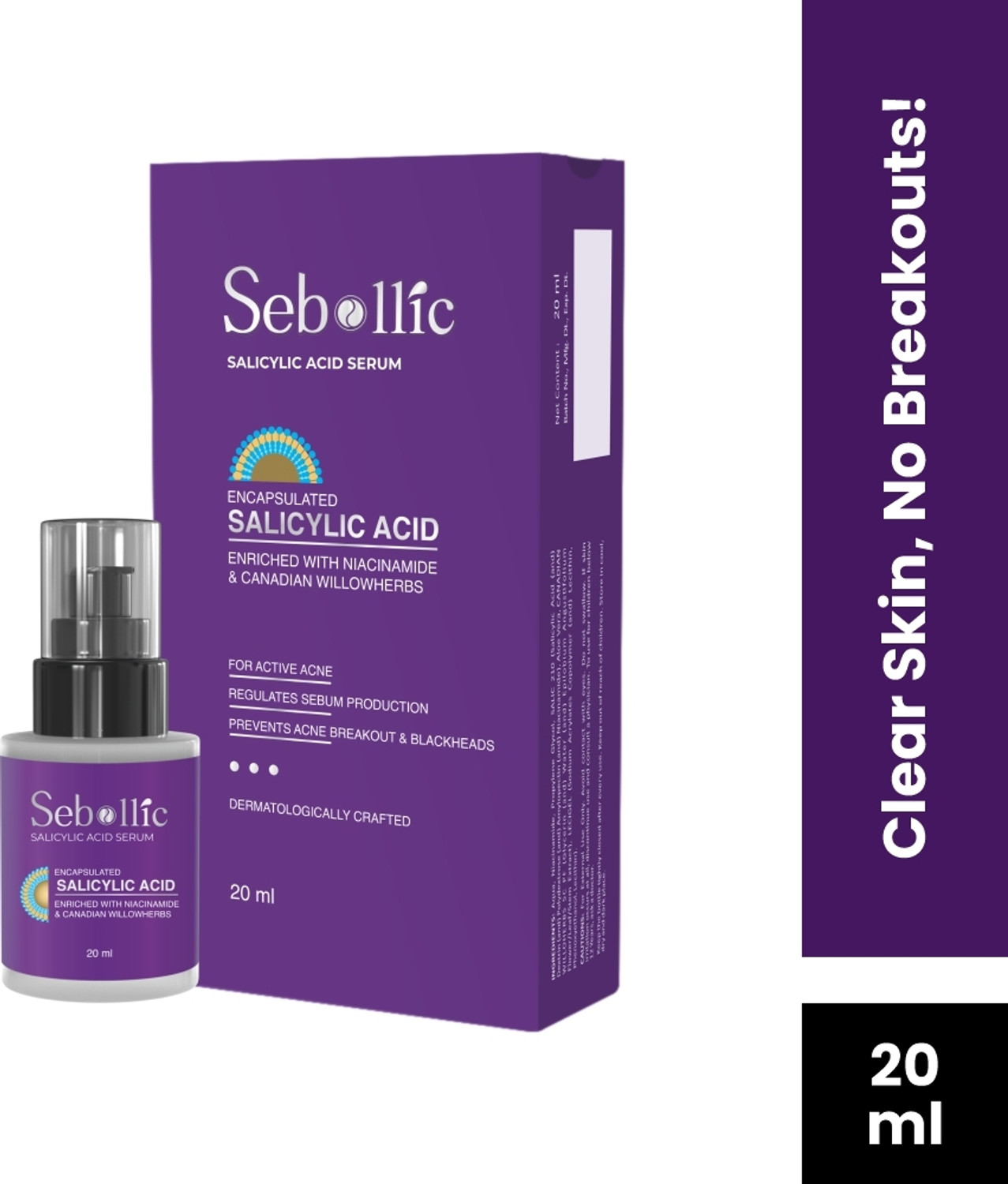 Image of SEBOLLIC Salicylic Acid Serum | Fights Acne, Unclogs Pores & Controls Excess Oil