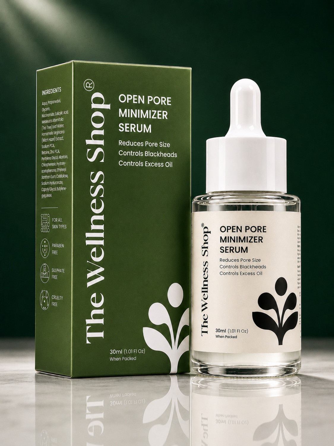Image of The Wellness Shop Open Pore Minimizer Face Serum Toner with Niacinamide for Tightening Skin