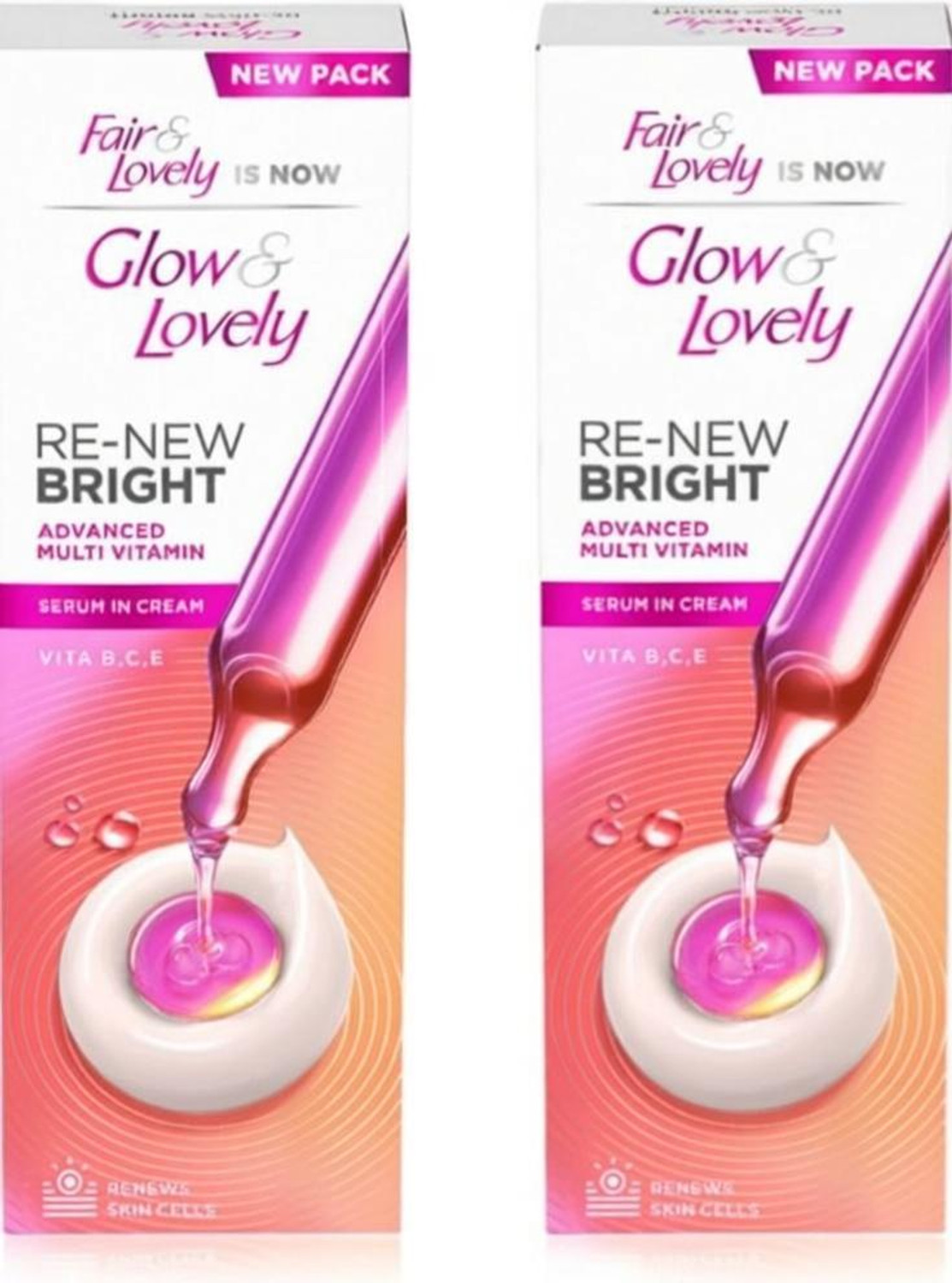 Image of Fair & Lovely Multivitamin Renew Cream 25g Pk of 2