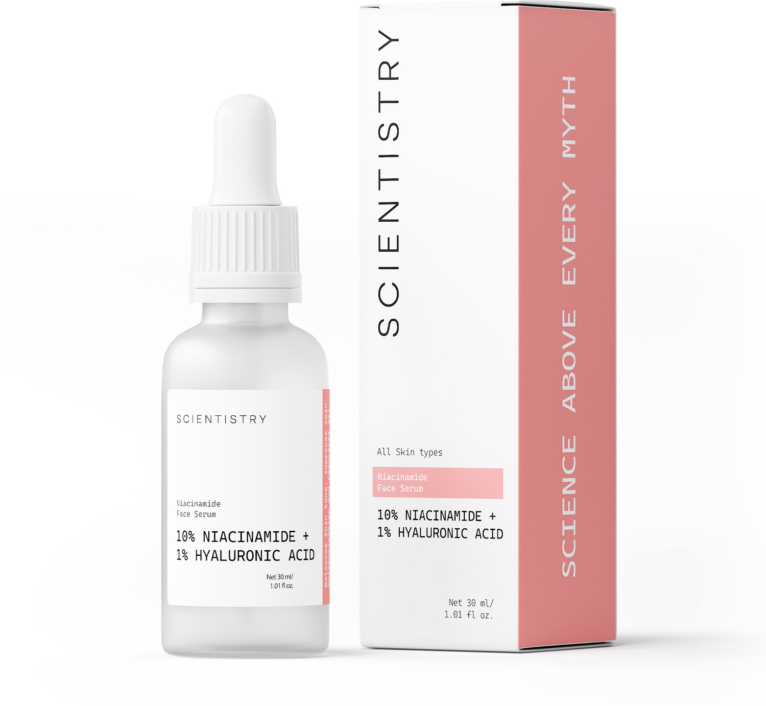 Image of Scientistry Niacinamide Face Serum with 10% Niacinamide + 1% Hyaluronic Acid reduce blemish