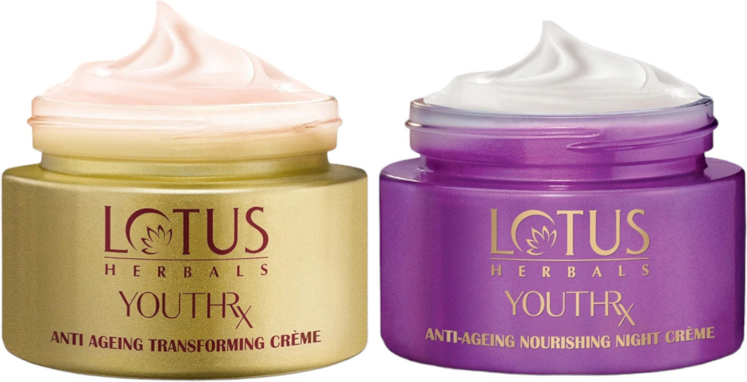 Image of LOTUS HERBALS YouthRx Anti Ageing Transforming Day Cream & Anti Ageing Nourishing Night Cream