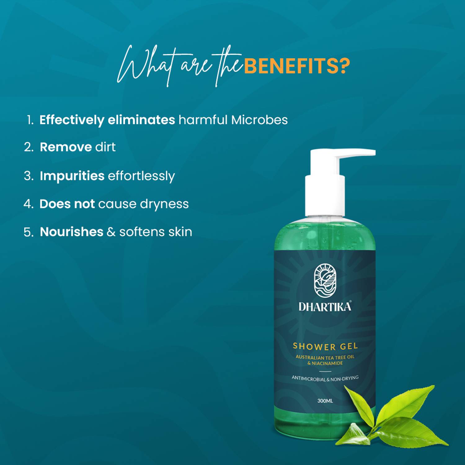 Dhartika Tea Tree Oil Shower Gel - Image 3