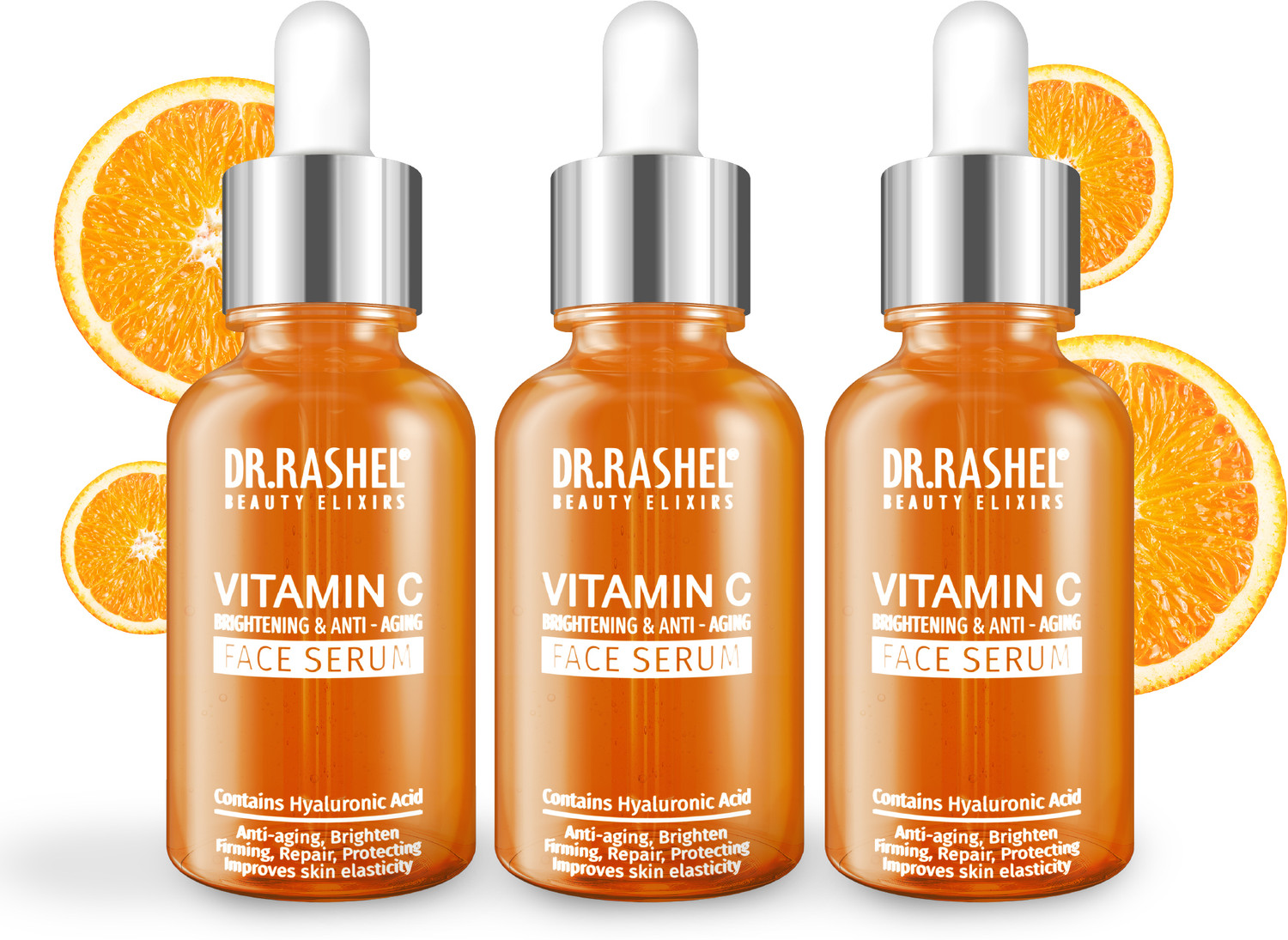 Image of DR.RASHEL Vitamin C Face Serum with Hyaluronic Acid for Glowing Skin & Dark Spots