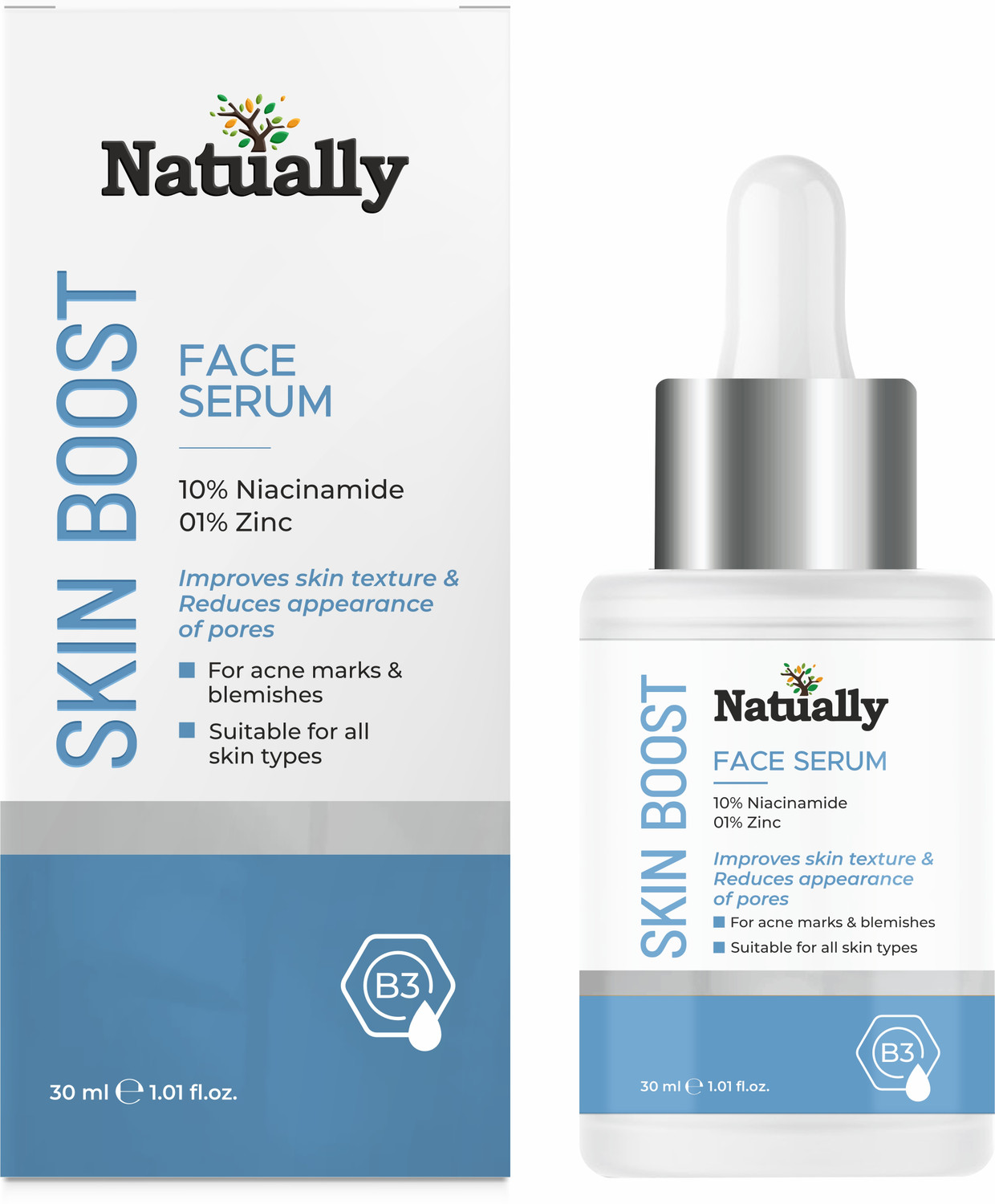 Image of Natually Skin Boost 10% Niacinamide Face Serum 30ml