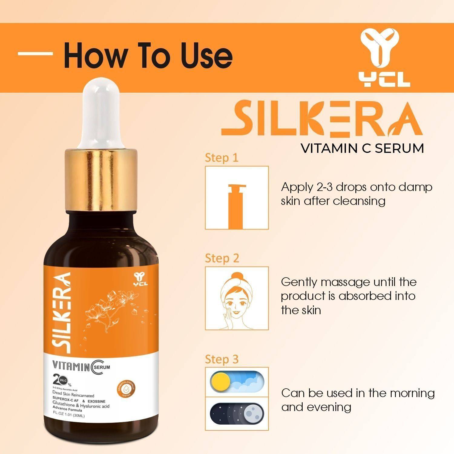 SILKERA Vitamin C Serum With Glutathione And Hyaluronic Acid Price in India 