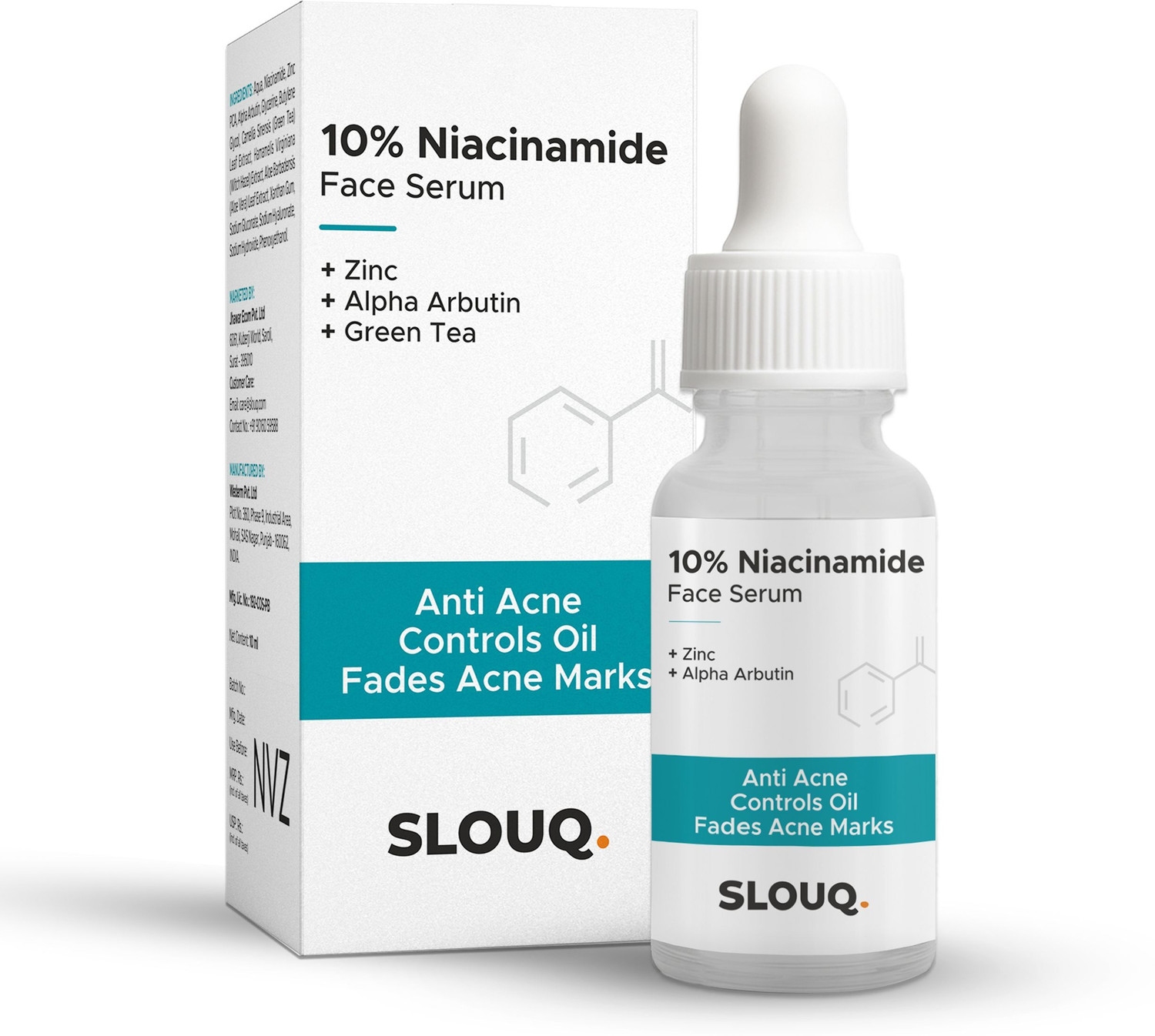 Image of SLOUQ 10% Niacinamide Face Serum - Reduces Acne Marks & Dark Spots