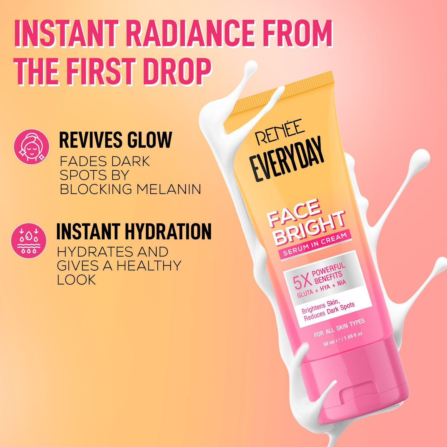 Image of Renee Everyday Face Bright Cream, Hydrates, Brightens & Reduces Dark Spots - Pack of 2