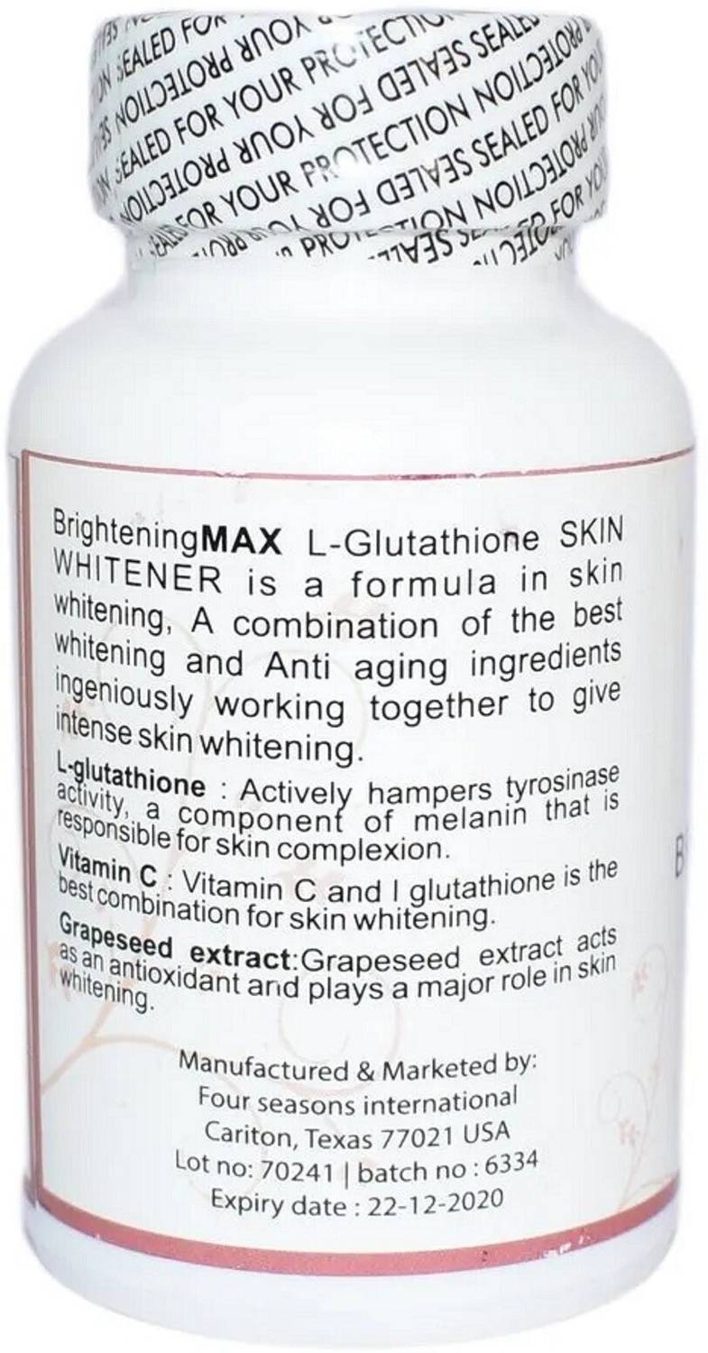 brightening max glutathione skin whitening capsule for both men and women  (60 capsule)