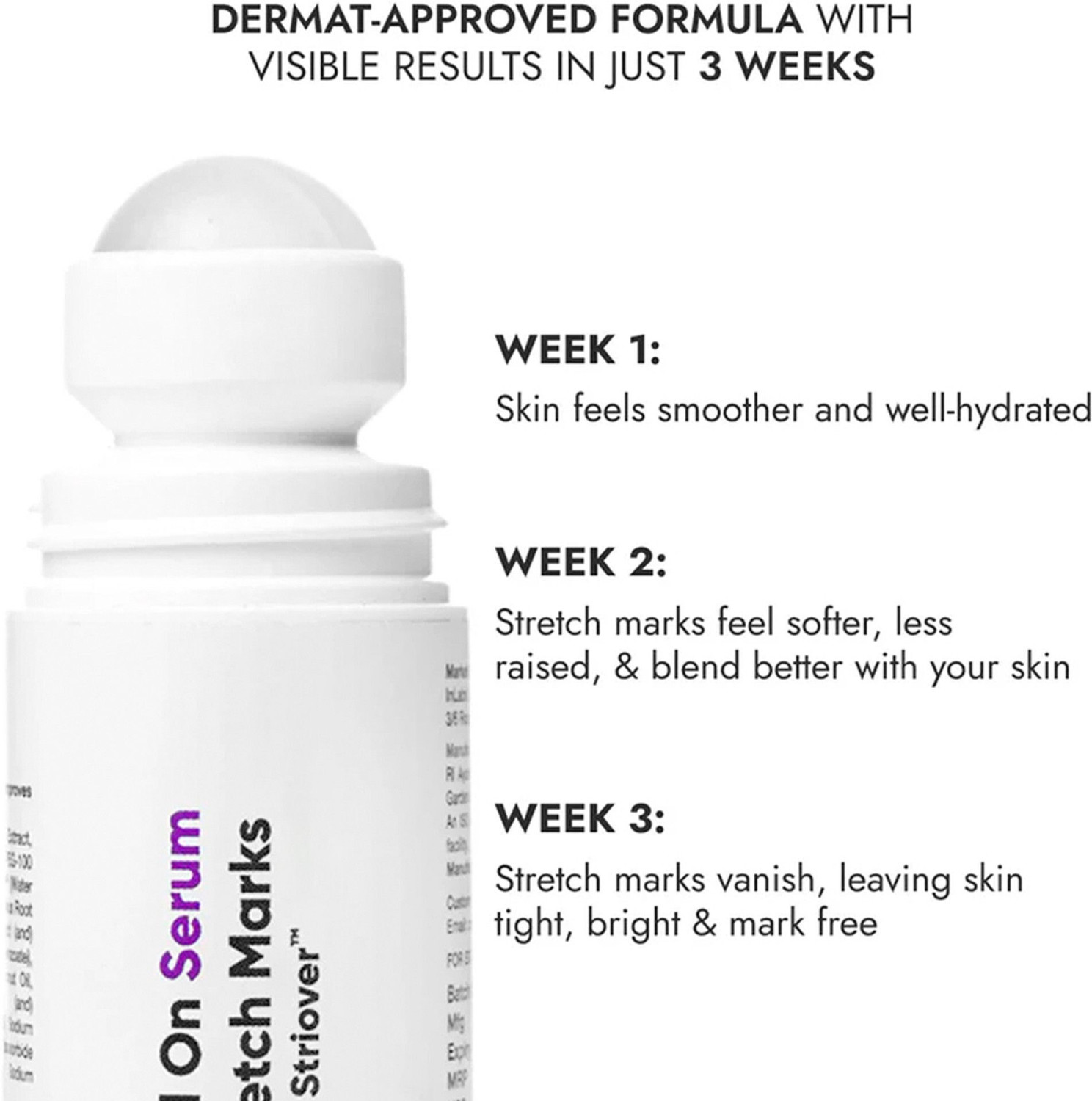 Image of Cos-IQ Stretch Marks Removal Roll-On Serum with Striover, Scar Removal, Uneven Skin Tone, All Skin Types (40ml x 2)