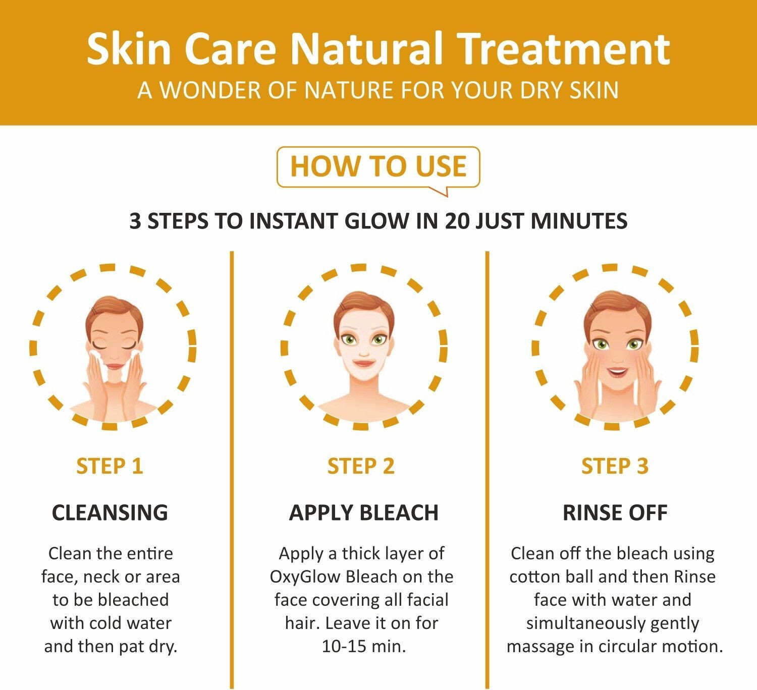 Image of oxy glow herbals Gold Bleach Cream 300gm Increase Radiance Stimulates Skin Cells